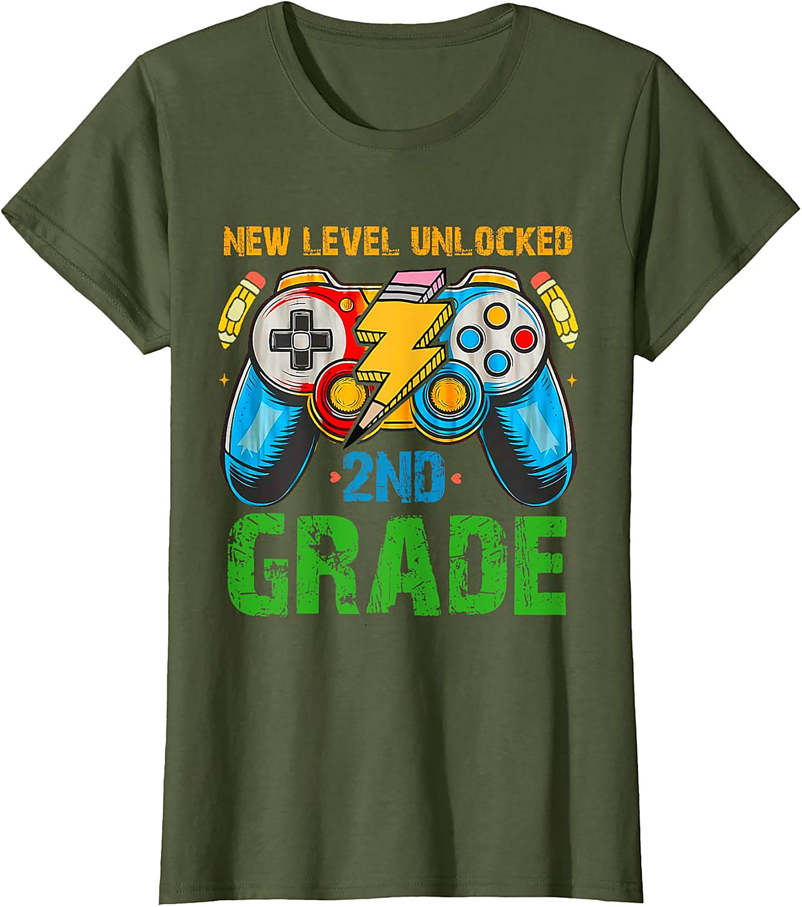 NEW LEVEL UNLOCKED 2ND GRADE T-Shirt | Gamer Back to School Graphic Tee