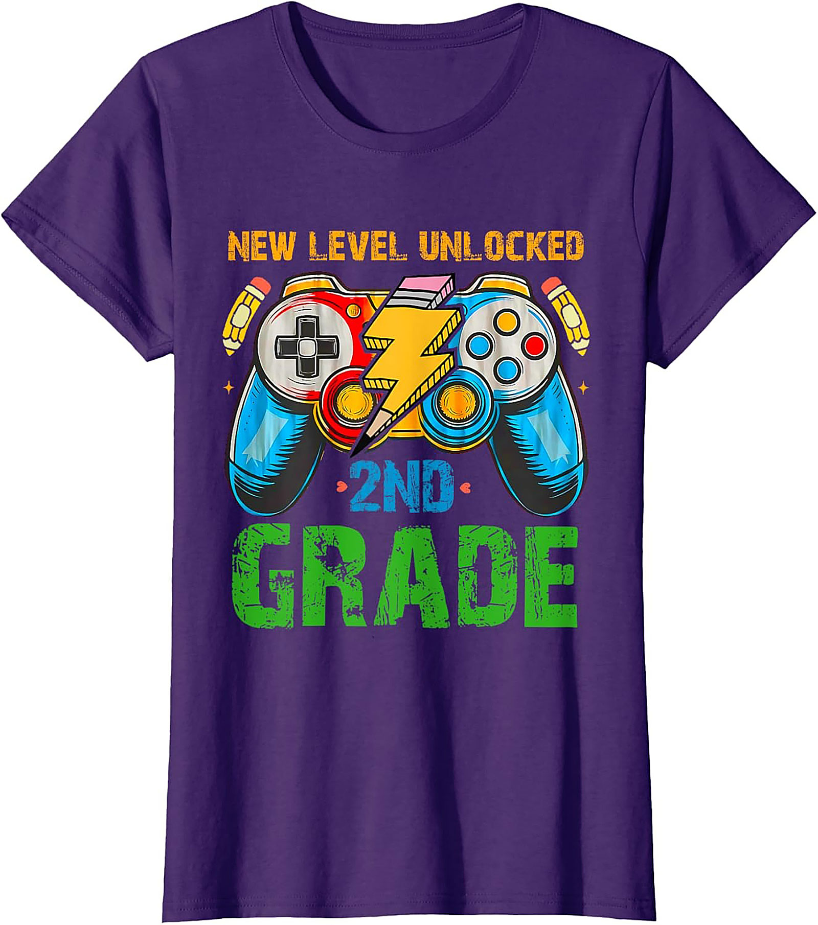 NEW LEVEL UNLOCKED 2ND GRADE T-Shirt | Gamer Back to School Graphic Tee