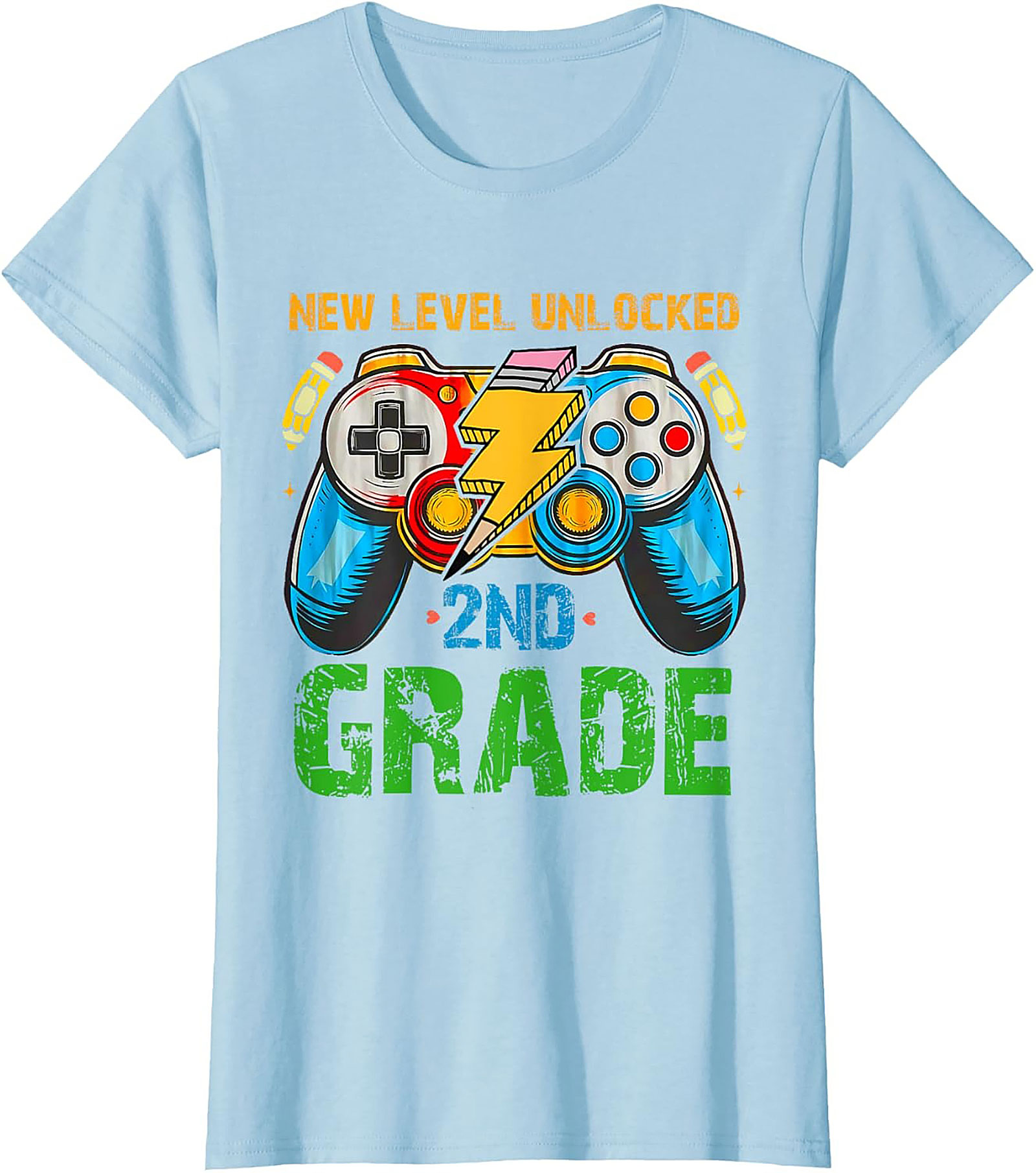 NEW LEVEL UNLOCKED 2ND GRADE T-Shirt | Gamer Back to School Graphic Tee