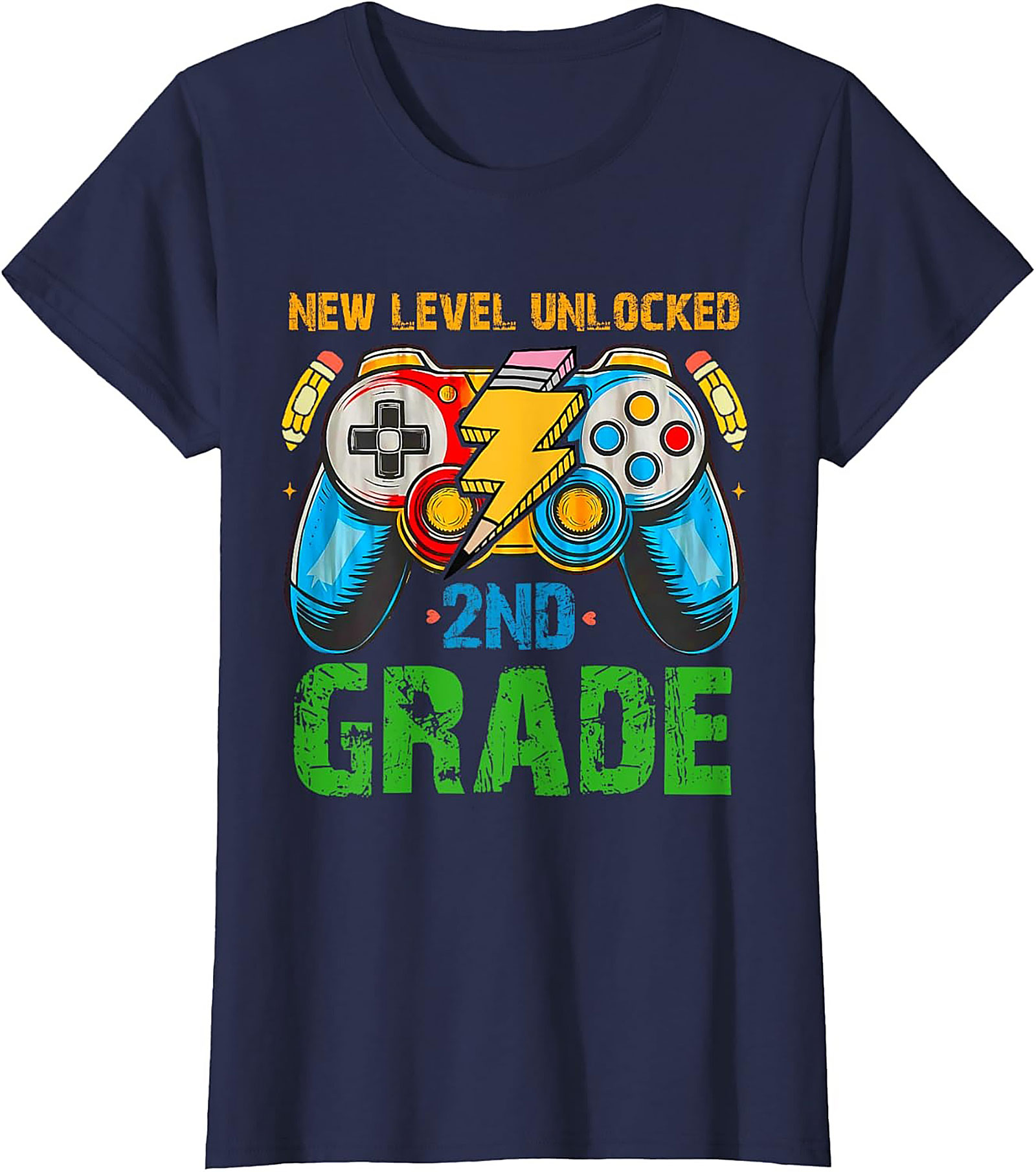 NEW LEVEL UNLOCKED 2ND GRADE T-Shirt | Gamer Back to School Graphic Tee