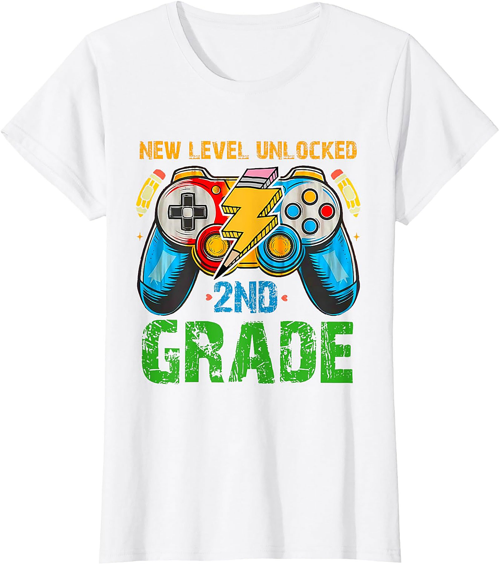 NEW LEVEL UNLOCKED 2ND GRADE T-Shirt | Gamer Back to School Graphic Tee
