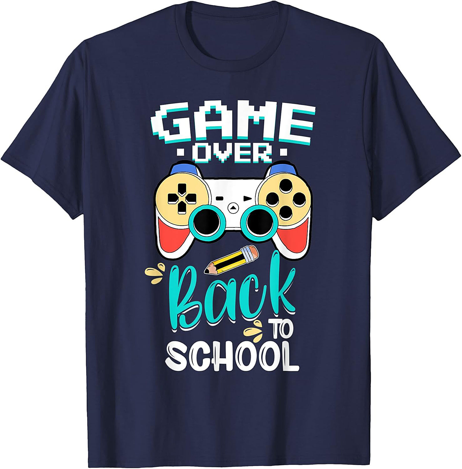 Game Over Back to School Funny Graphic Tee | Student Gamer Unisex Shirt