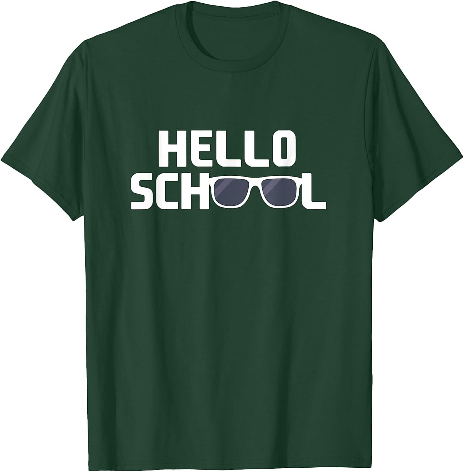 Hello School Funny Back to School Graphic Tee with Glasses