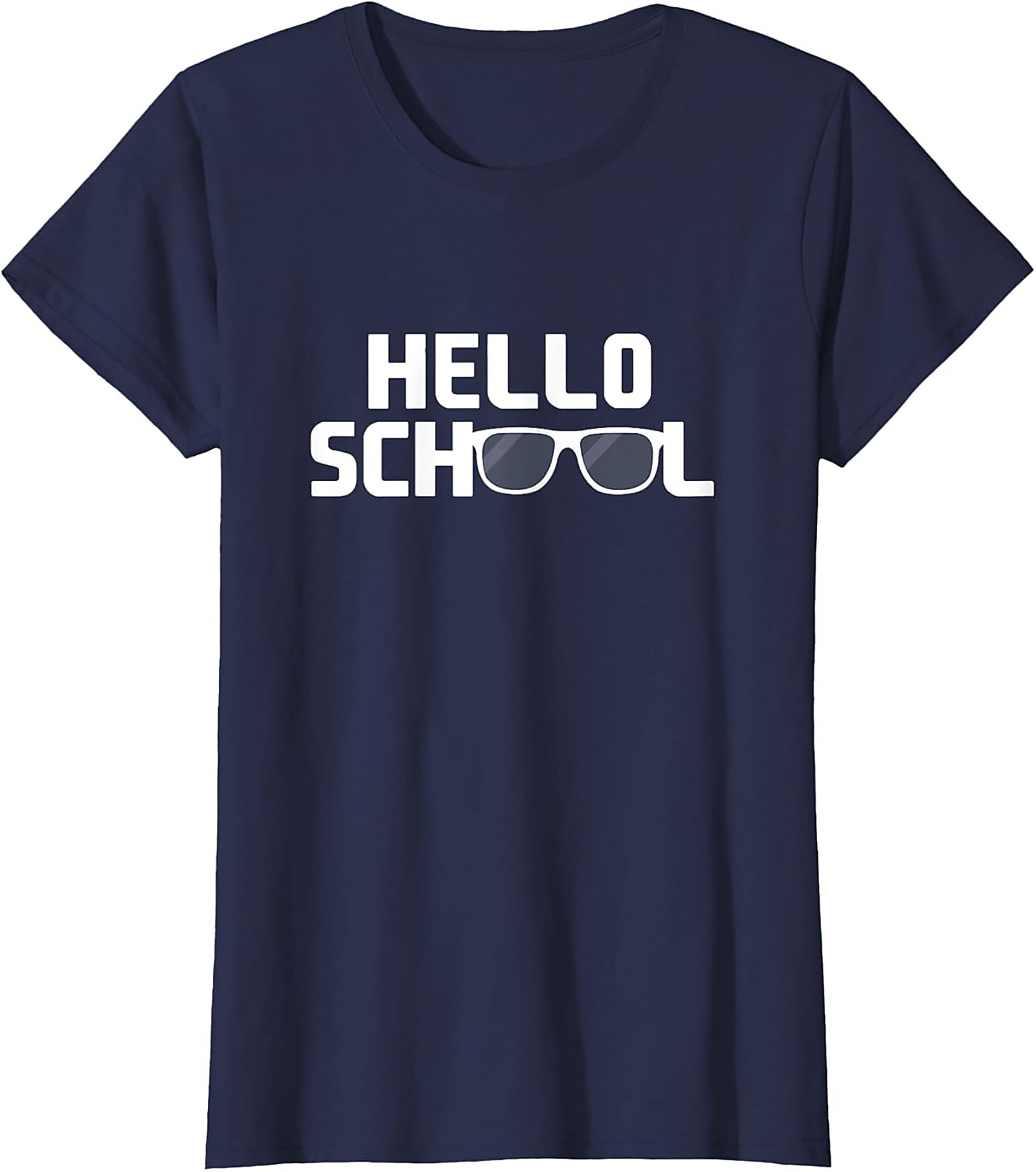 Hello School Funny Back to School Graphic Tee with Glasses