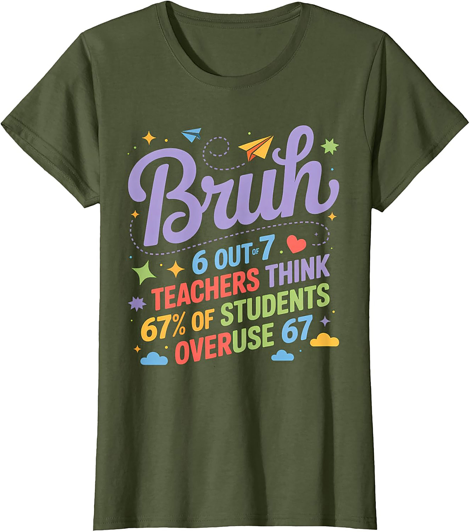Bruh 6 Out of 7 Teachers Funny Student Teacher T-shirt Tee