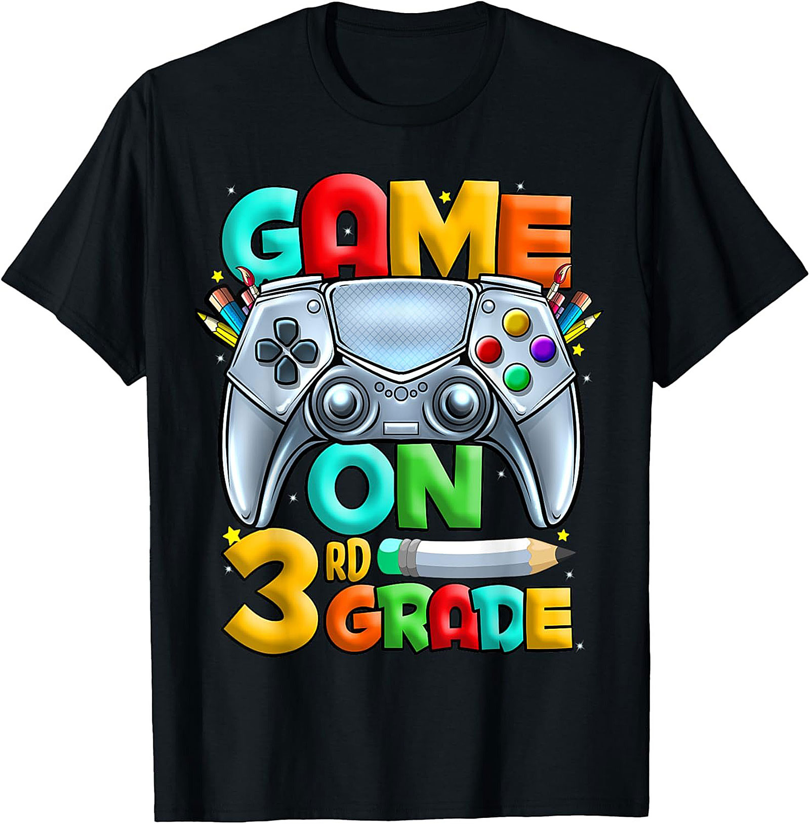 Game On 3rd Grade Gaming T-Shirt | Back to School Gamer Tee