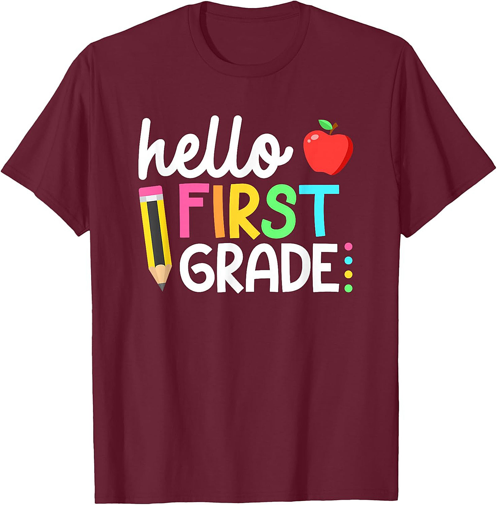 Hello First Grade T-Shirt | Back to School 1st Grade Student Tee