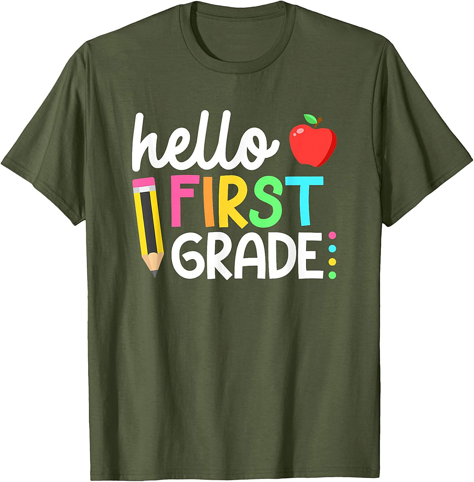 Hello First Grade T-Shirt | Back to School 1st Grade Student Tee