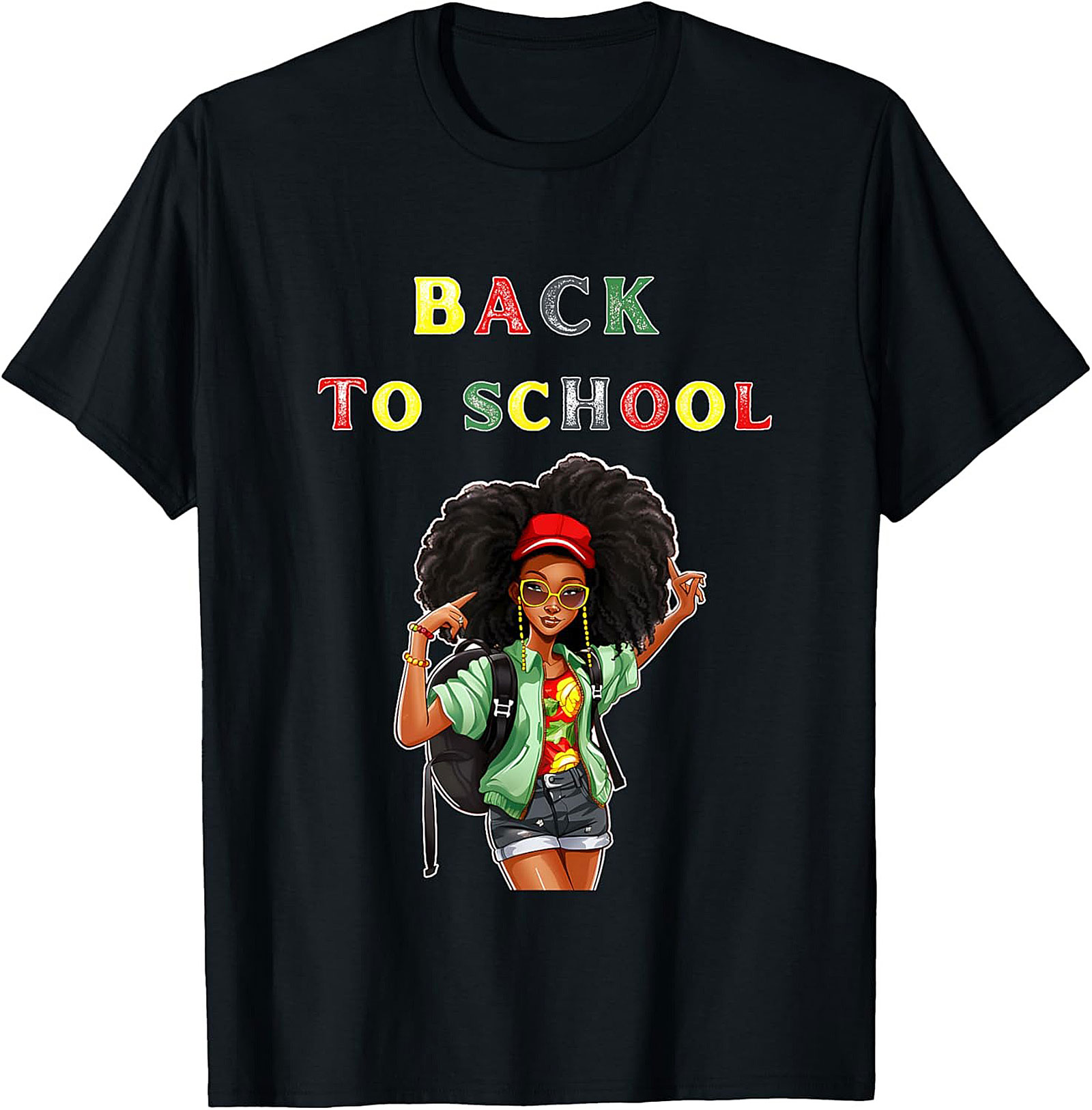 Confident Afro Black Girl Back to School T-shirt | Empowering Student Graphic Tee