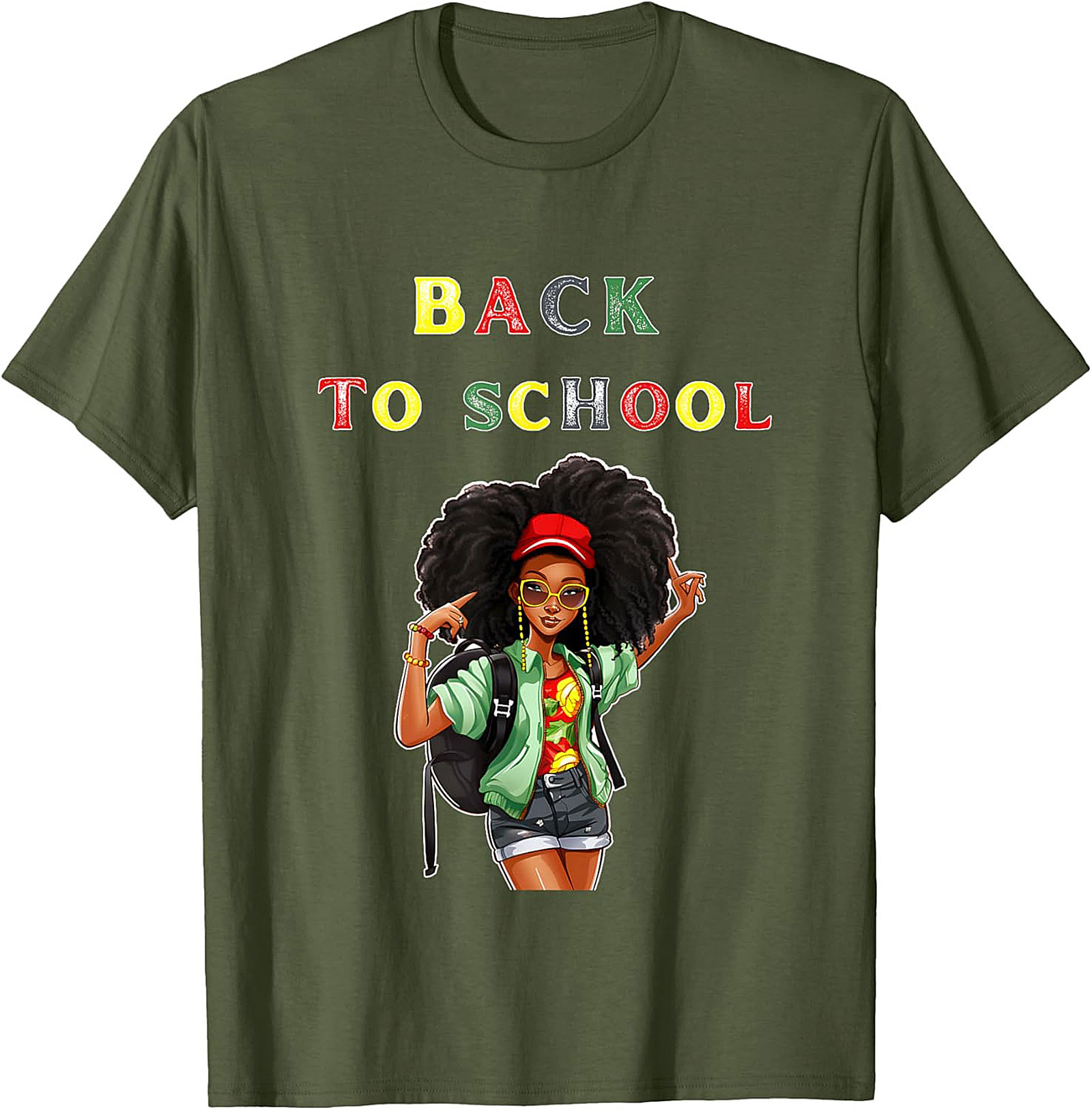 Confident Afro Black Girl Back to School T-shirt | Empowering Student Graphic Tee