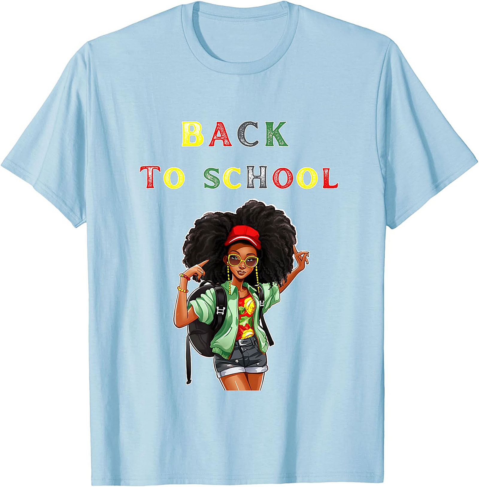Confident Afro Black Girl Back to School T-shirt | Empowering Student Graphic Tee