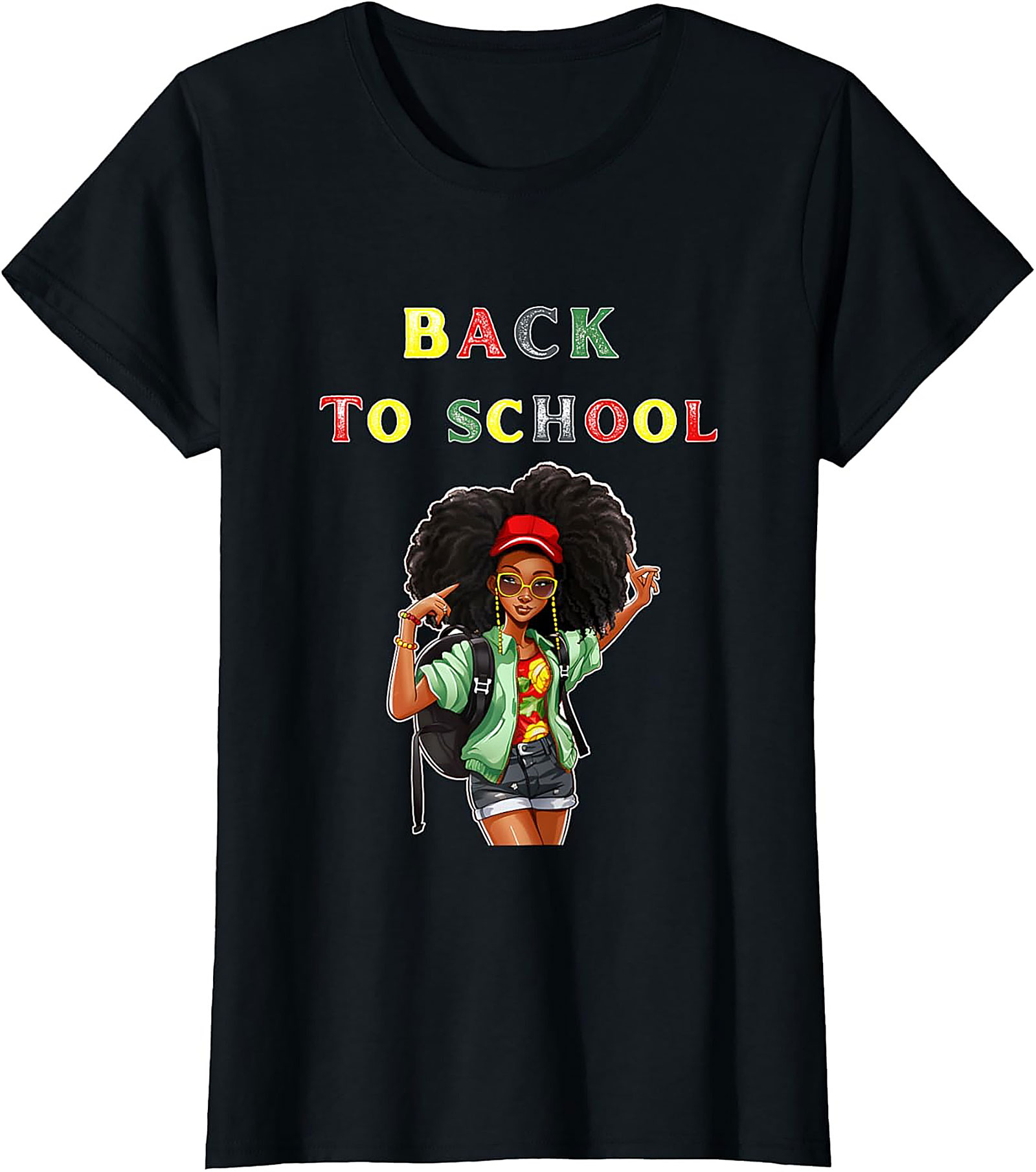 Confident Afro Black Girl Back to School T-shirt | Empowering Student Graphic Tee