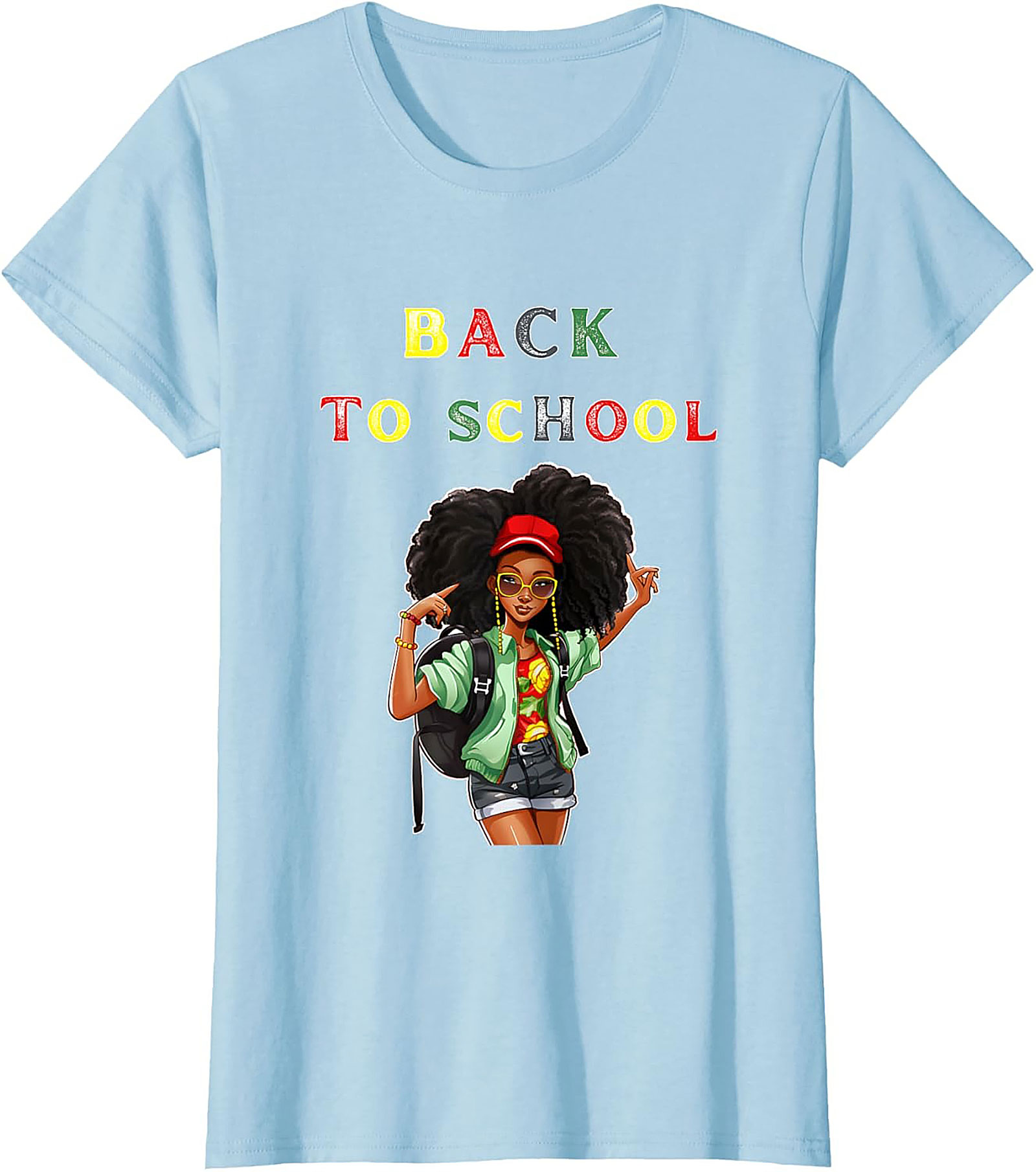 Confident Afro Black Girl Back to School T-shirt | Empowering Student Graphic Tee