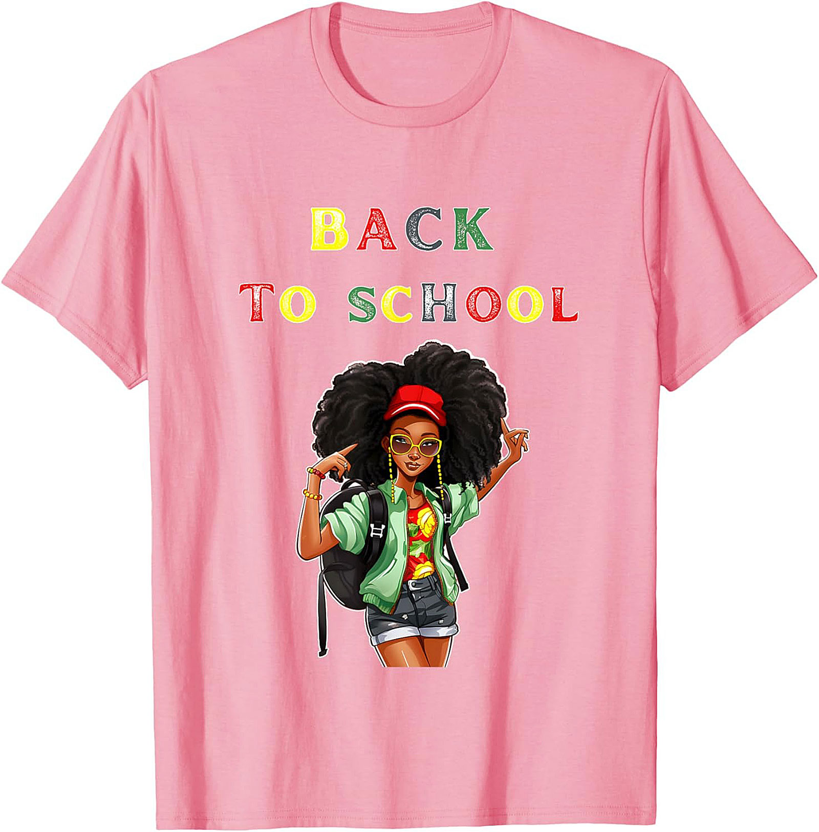Confident Afro Black Girl Back to School T-shirt | Empowering Student Graphic Tee