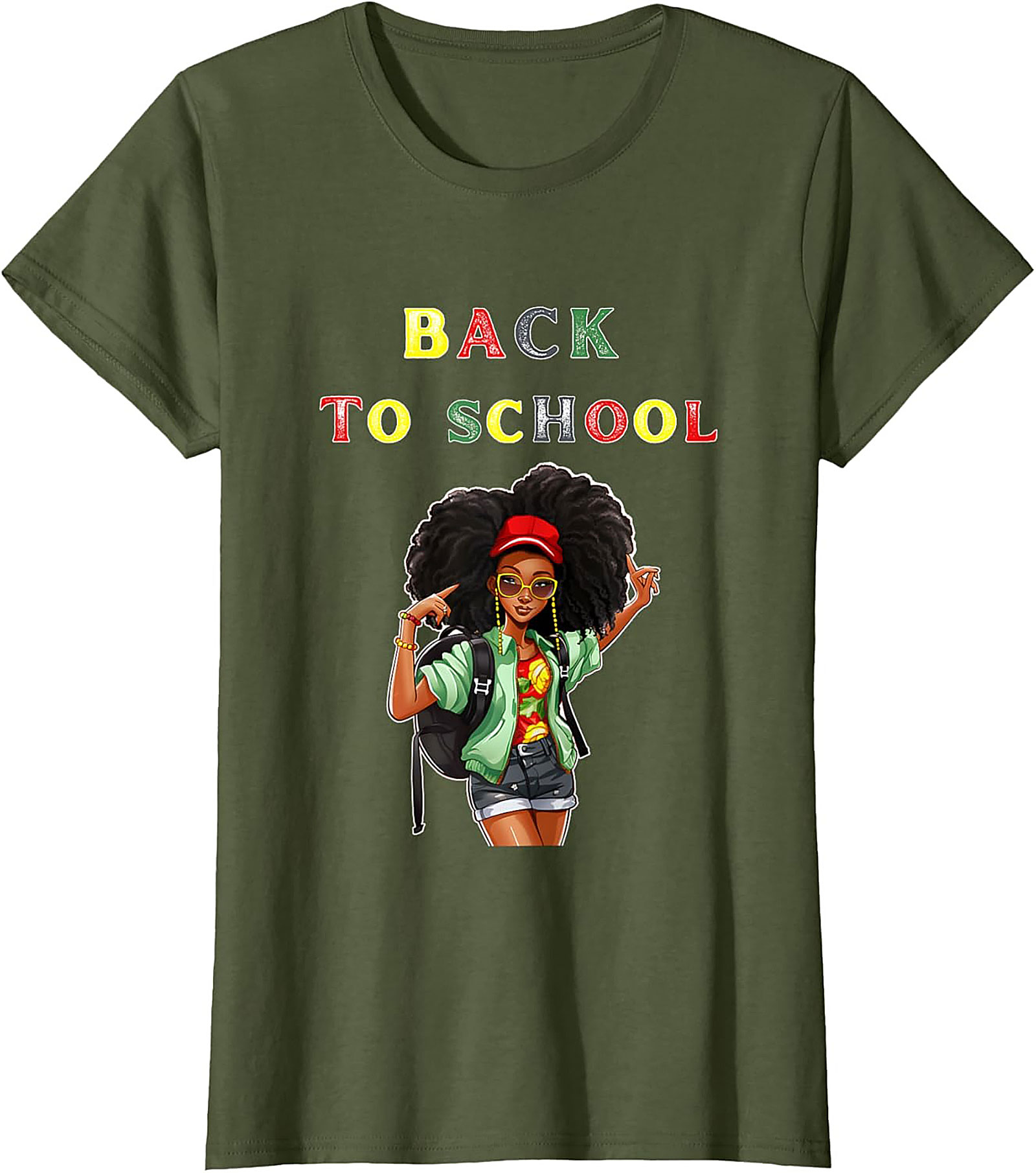 Confident Afro Black Girl Back to School T-shirt | Empowering Student Graphic Tee