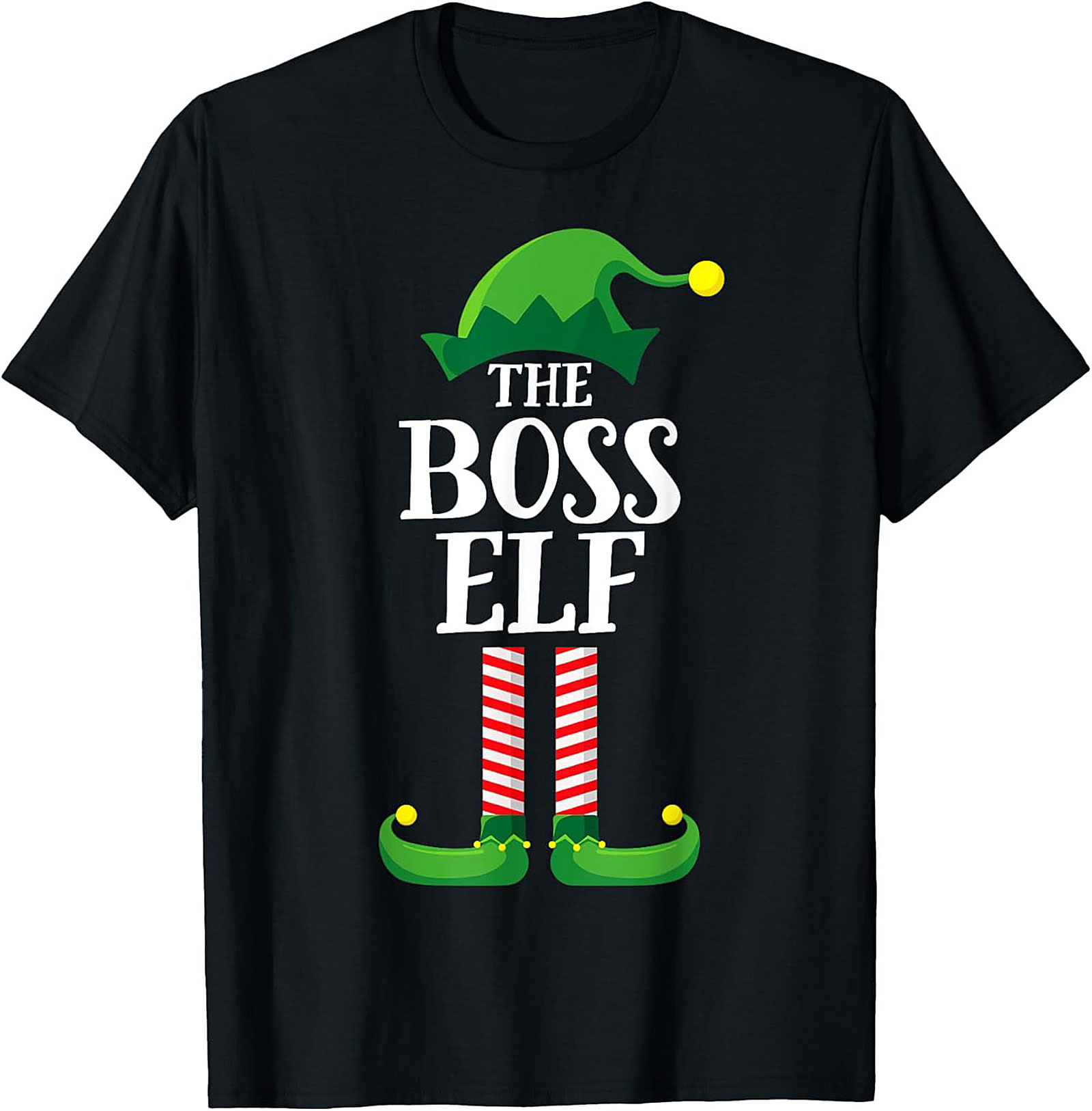 Boss Elf T-shirt Funny Christmas Graphic Tee Gift