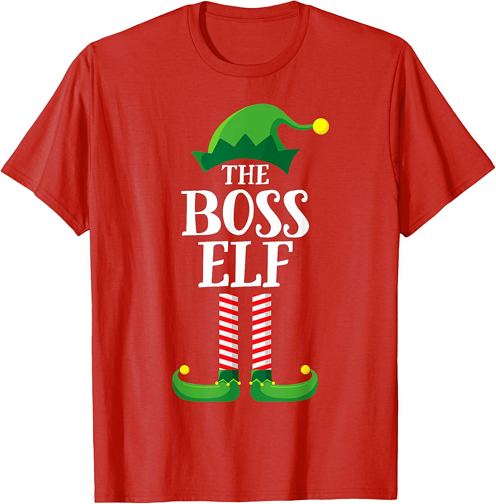 Boss Elf T-shirt Funny Christmas Graphic Tee Gift