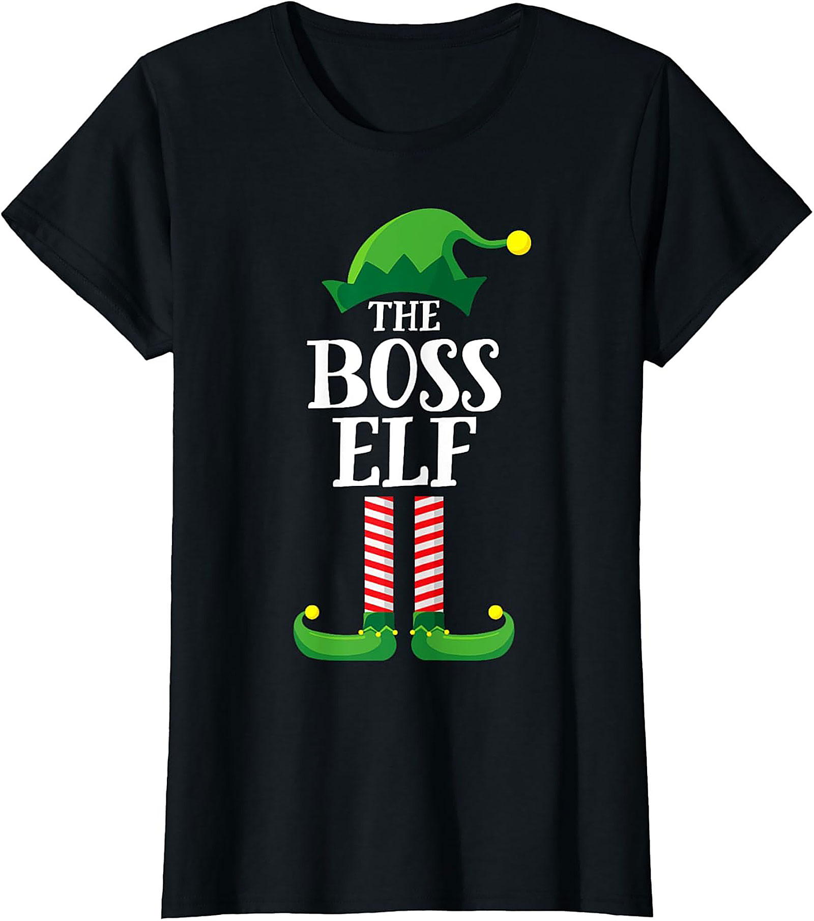 Boss Elf T-shirt Funny Christmas Graphic Tee Gift