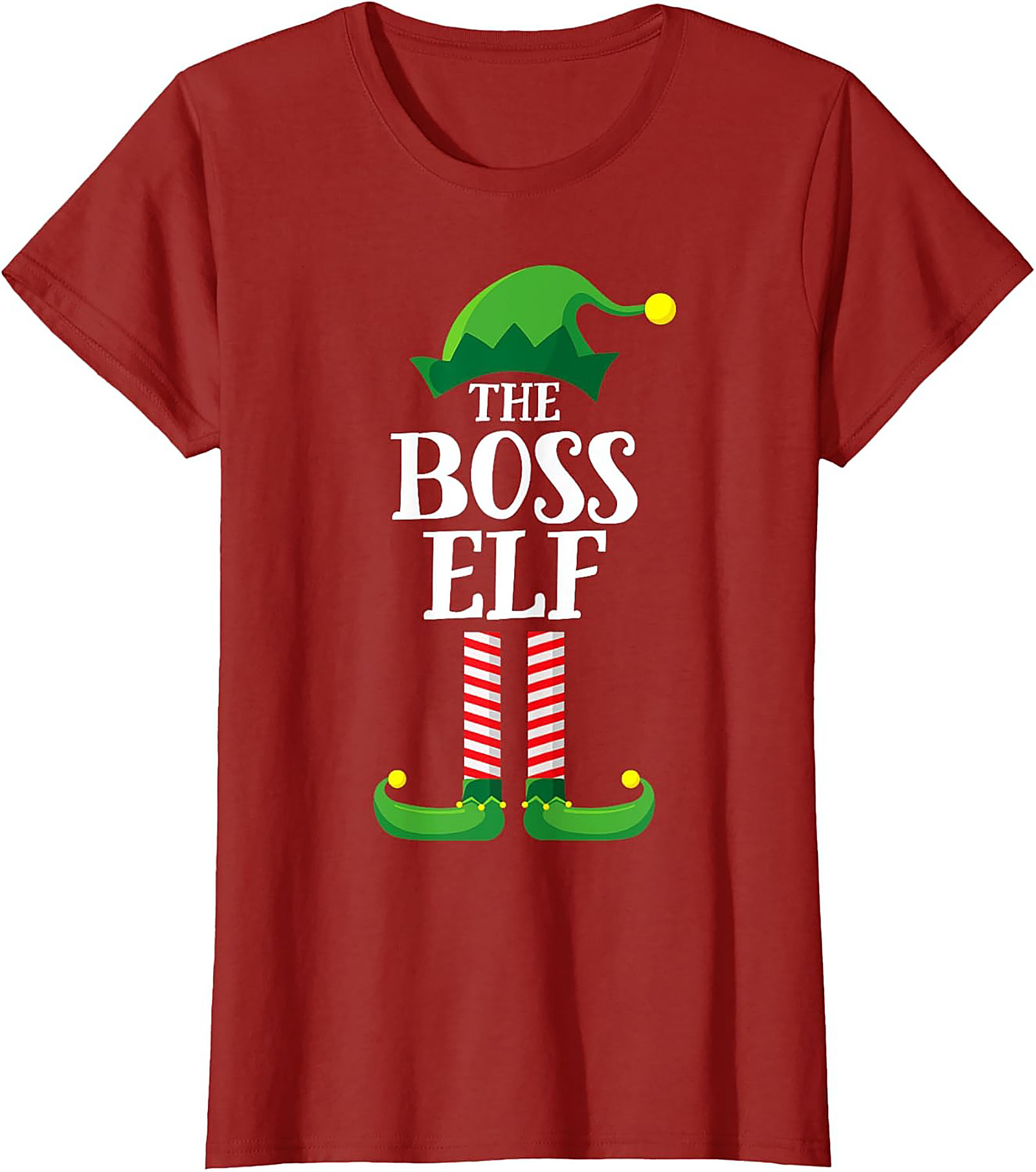 Boss Elf T-shirt Funny Christmas Graphic Tee Gift