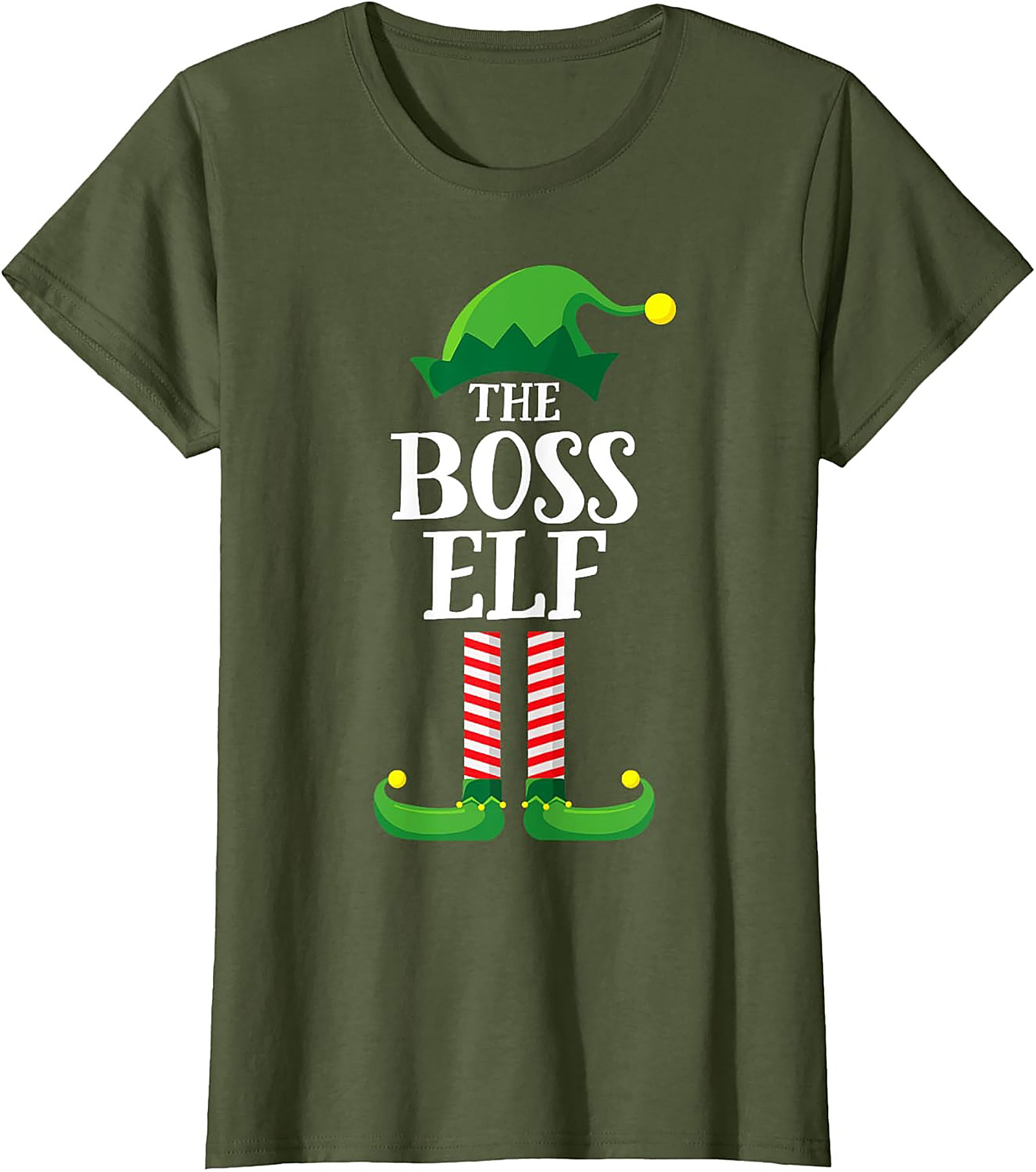 Boss Elf T-shirt Funny Christmas Graphic Tee Gift