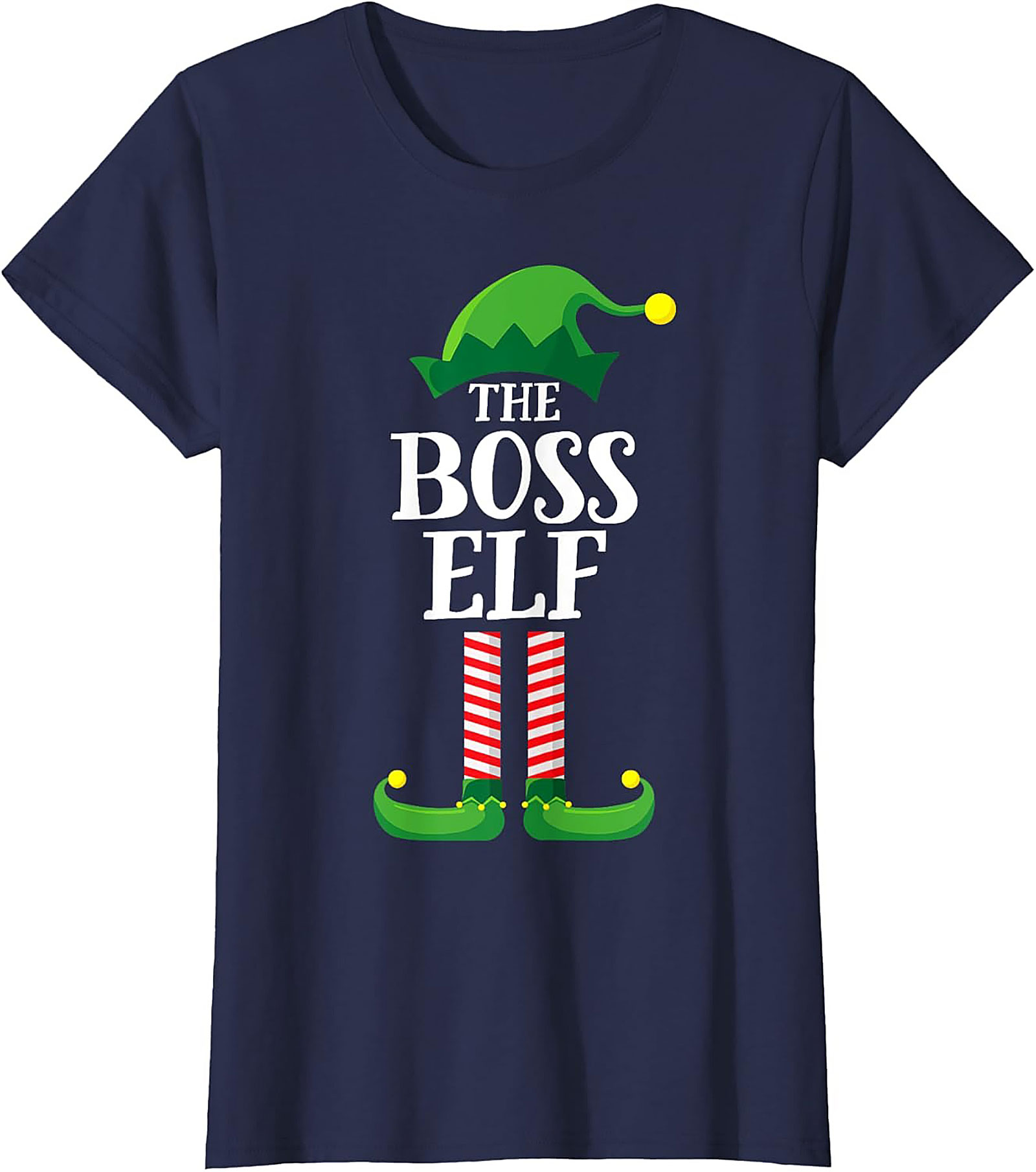 Boss Elf T-shirt Funny Christmas Graphic Tee Gift
