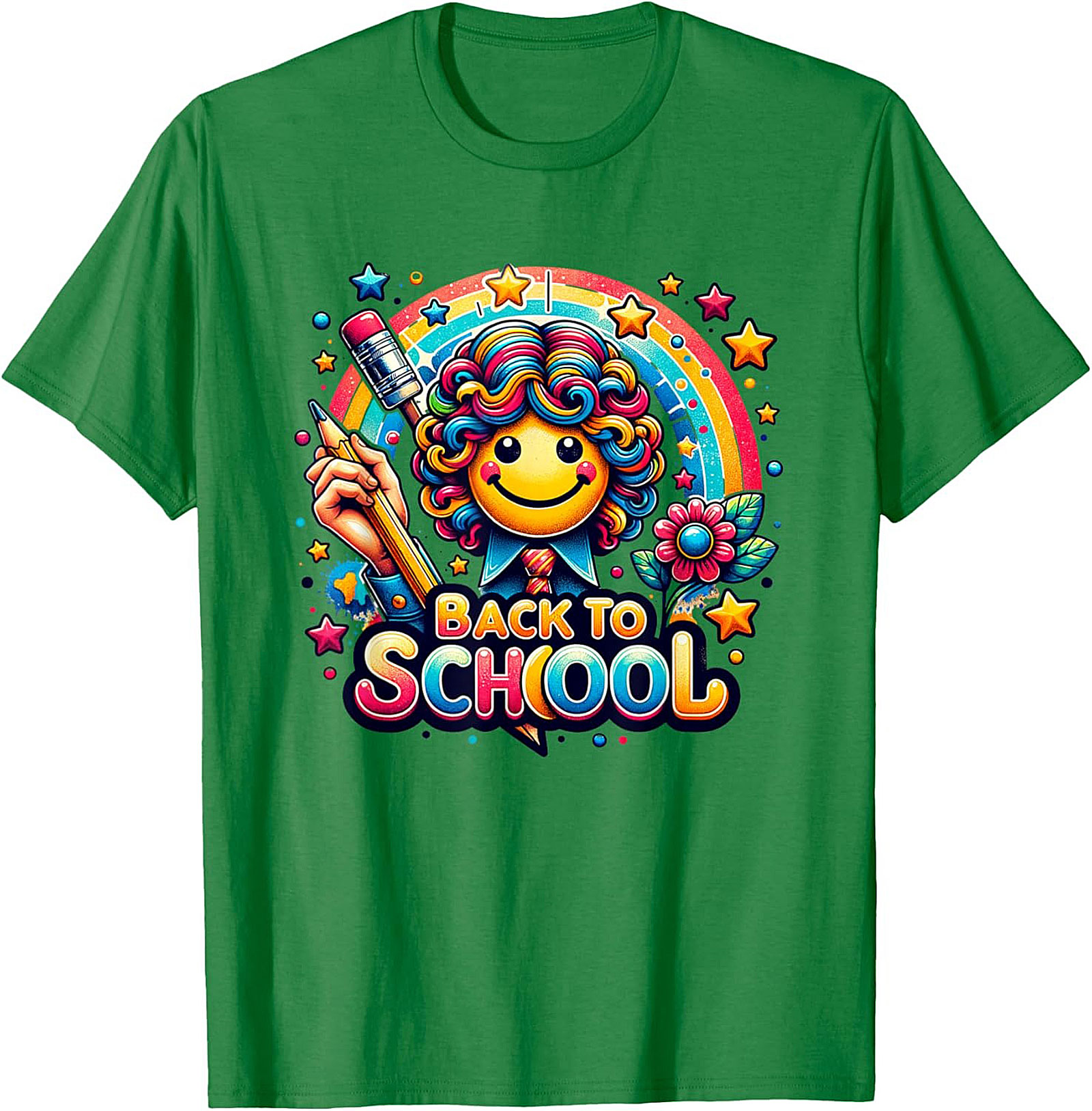 Happy Rainbow Back to School Graphic Tee | Colorful Smiley Face Unisex Shirt