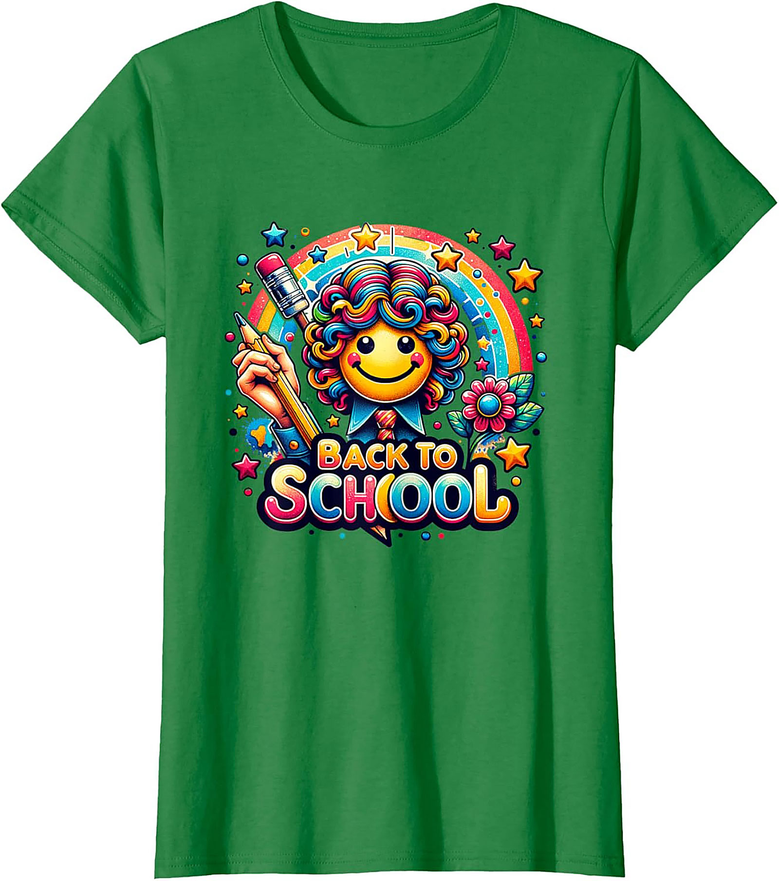 Happy Rainbow Back to School Graphic Tee | Colorful Smiley Face Unisex Shirt