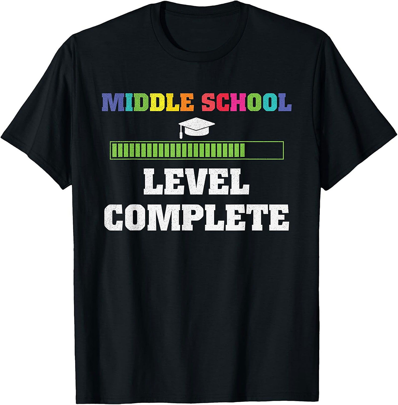 Middle School Graduation Graphic Tee | Level Complete Funny 8th Grade Shirt