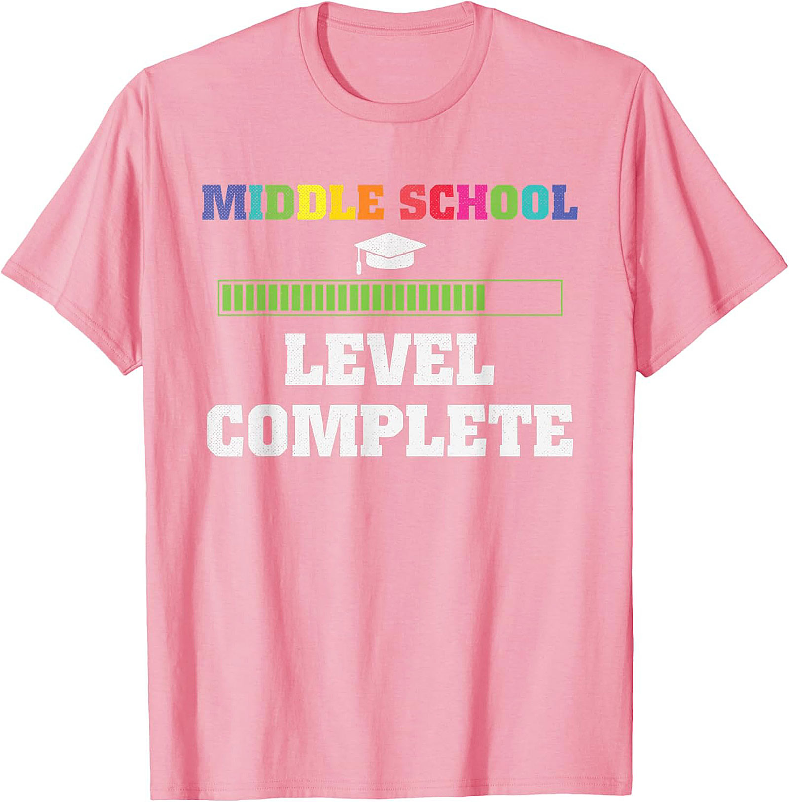 Middle School Graduation Graphic Tee | Level Complete Funny 8th Grade Shirt
