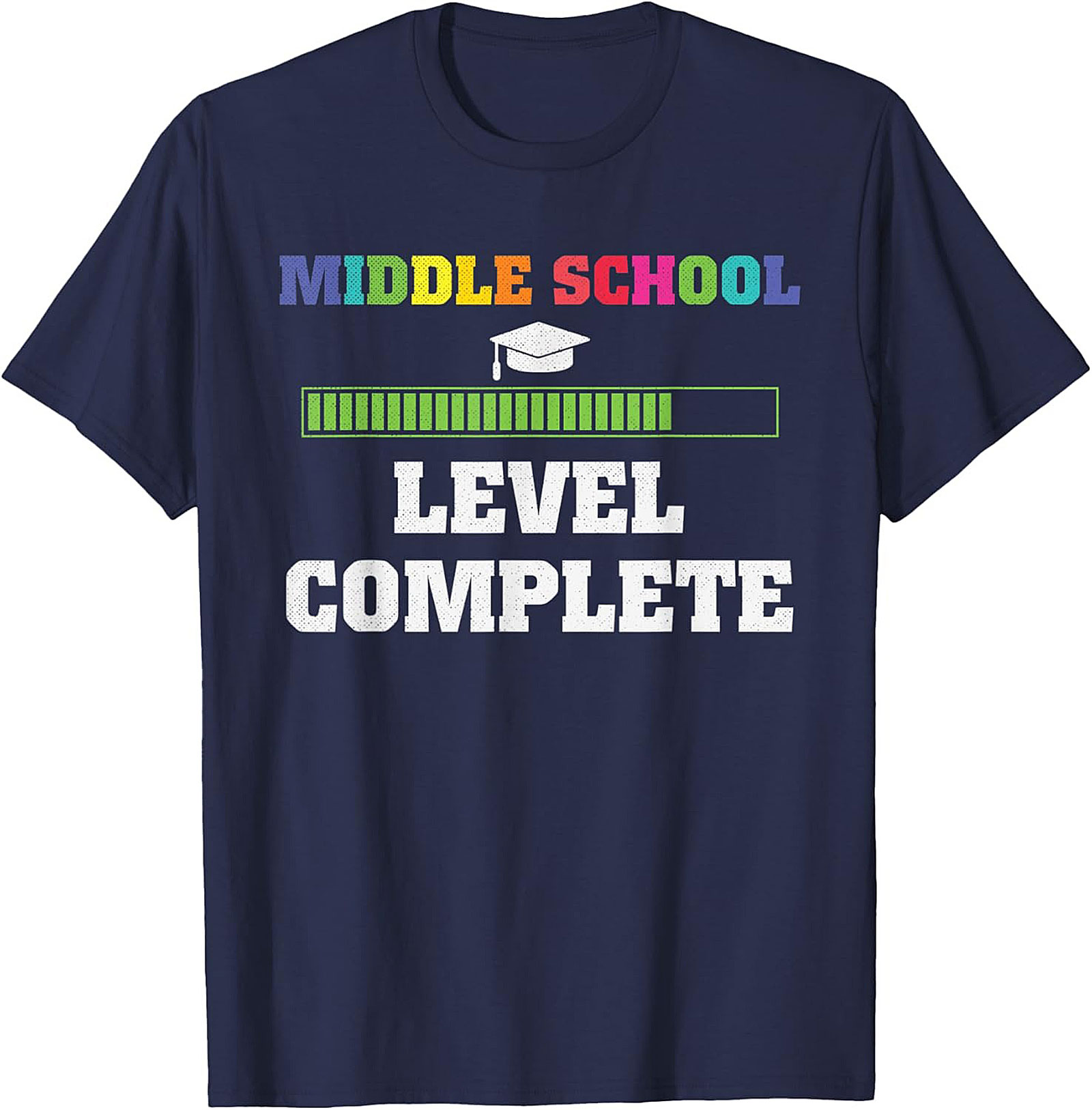 Middle School Graduation Graphic Tee | Level Complete Funny 8th Grade Shirt