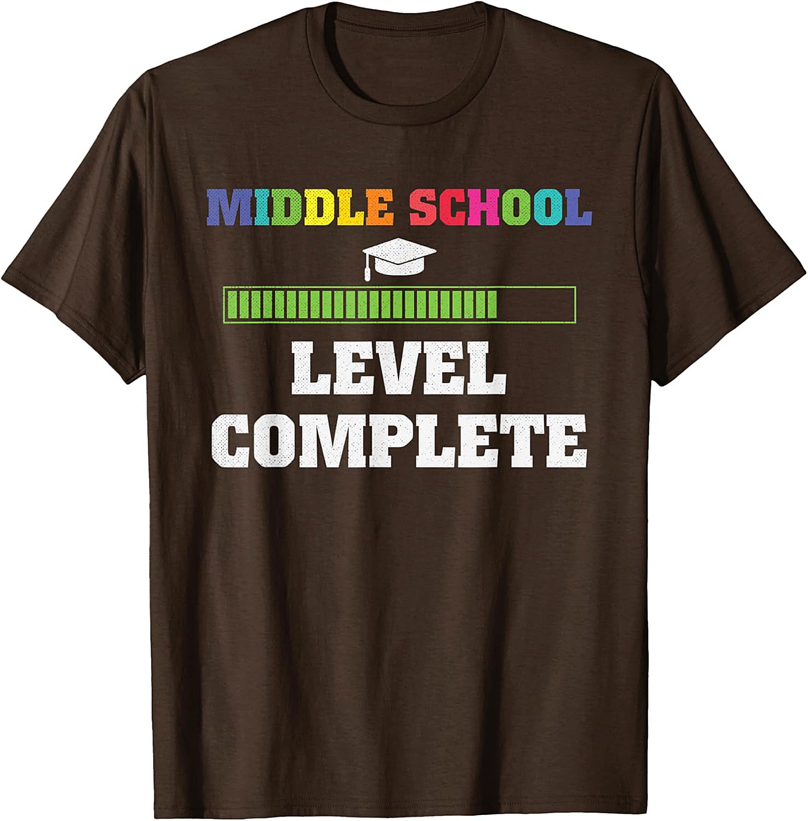 Middle School Graduation Graphic Tee | Level Complete Funny 8th Grade Shirt