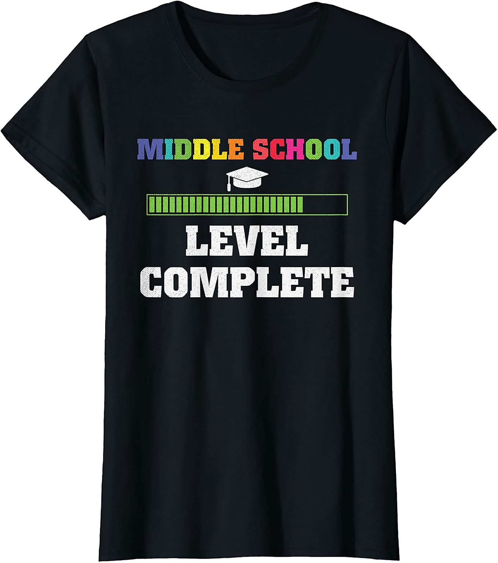 Middle School Graduation Graphic Tee | Level Complete Funny 8th Grade Shirt