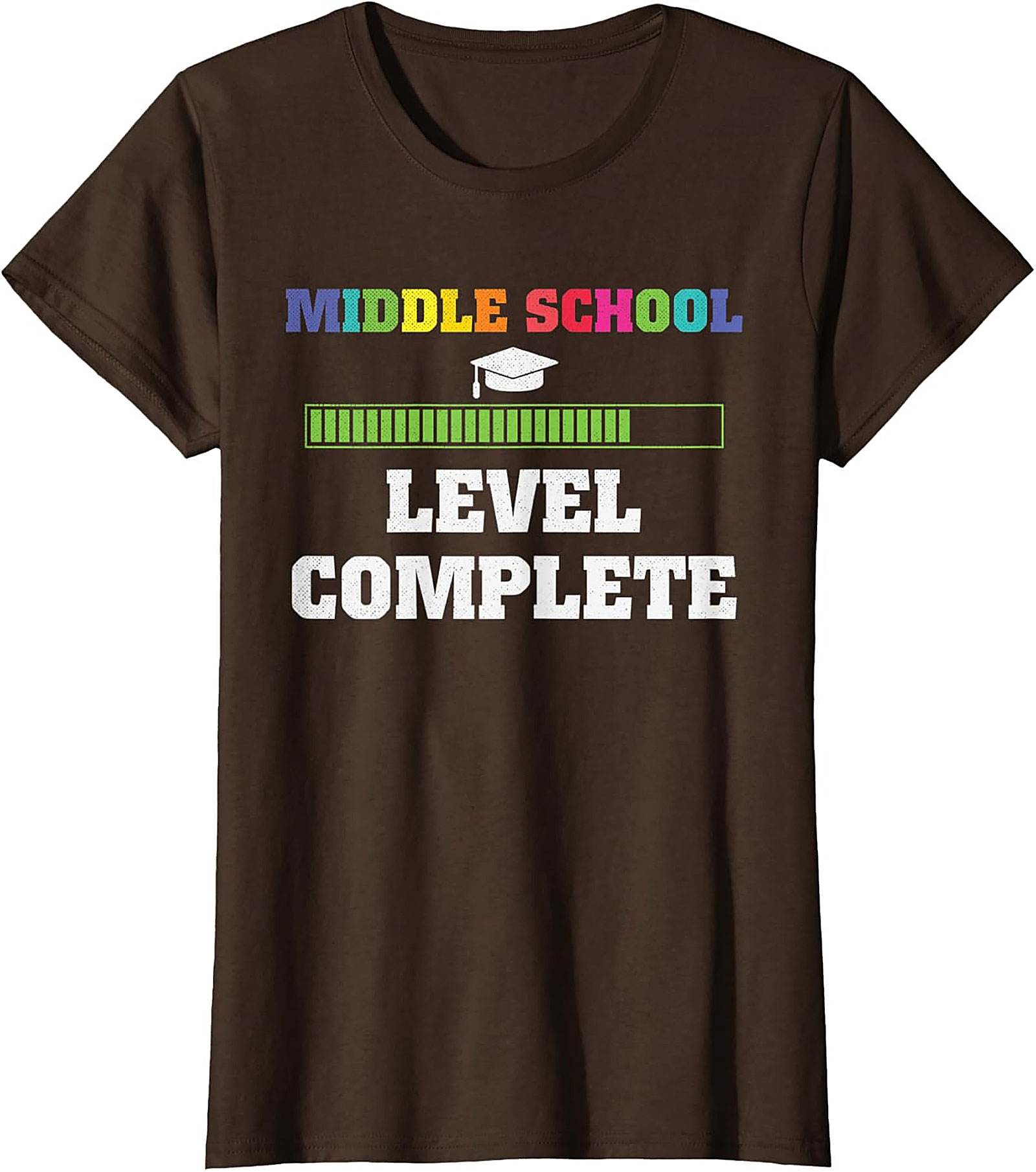 Middle School Graduation Graphic Tee | Level Complete Funny 8th Grade Shirt
