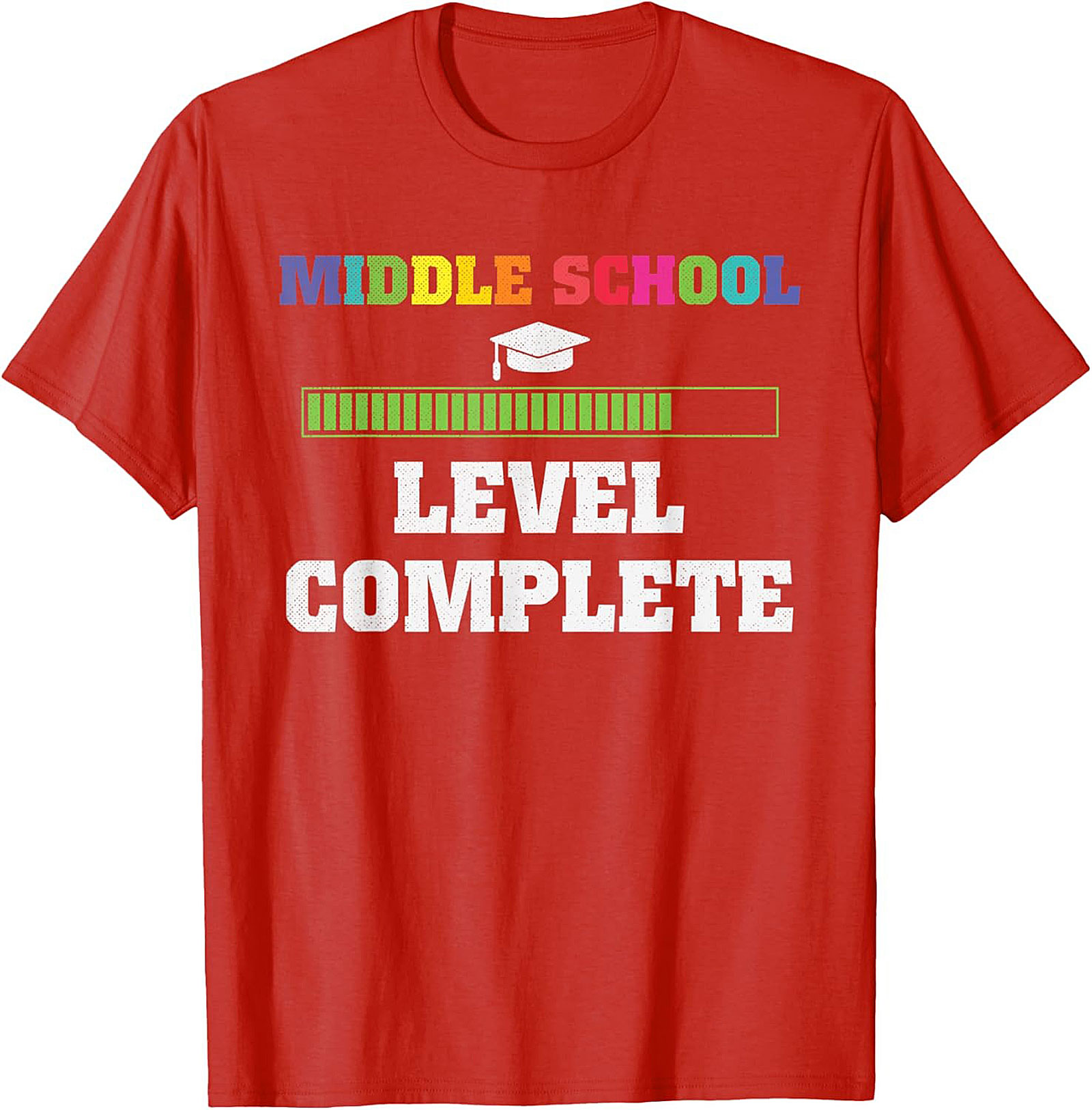 Middle School Graduation Graphic Tee | Level Complete Funny 8th Grade Shirt