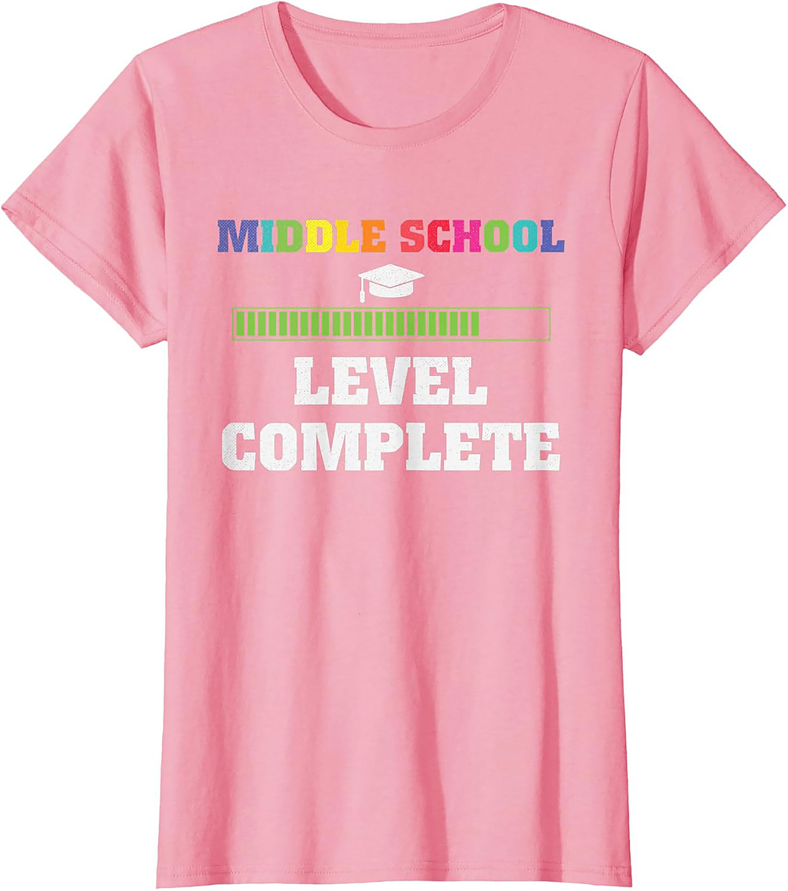 Middle School Graduation Graphic Tee | Level Complete Funny 8th Grade Shirt
