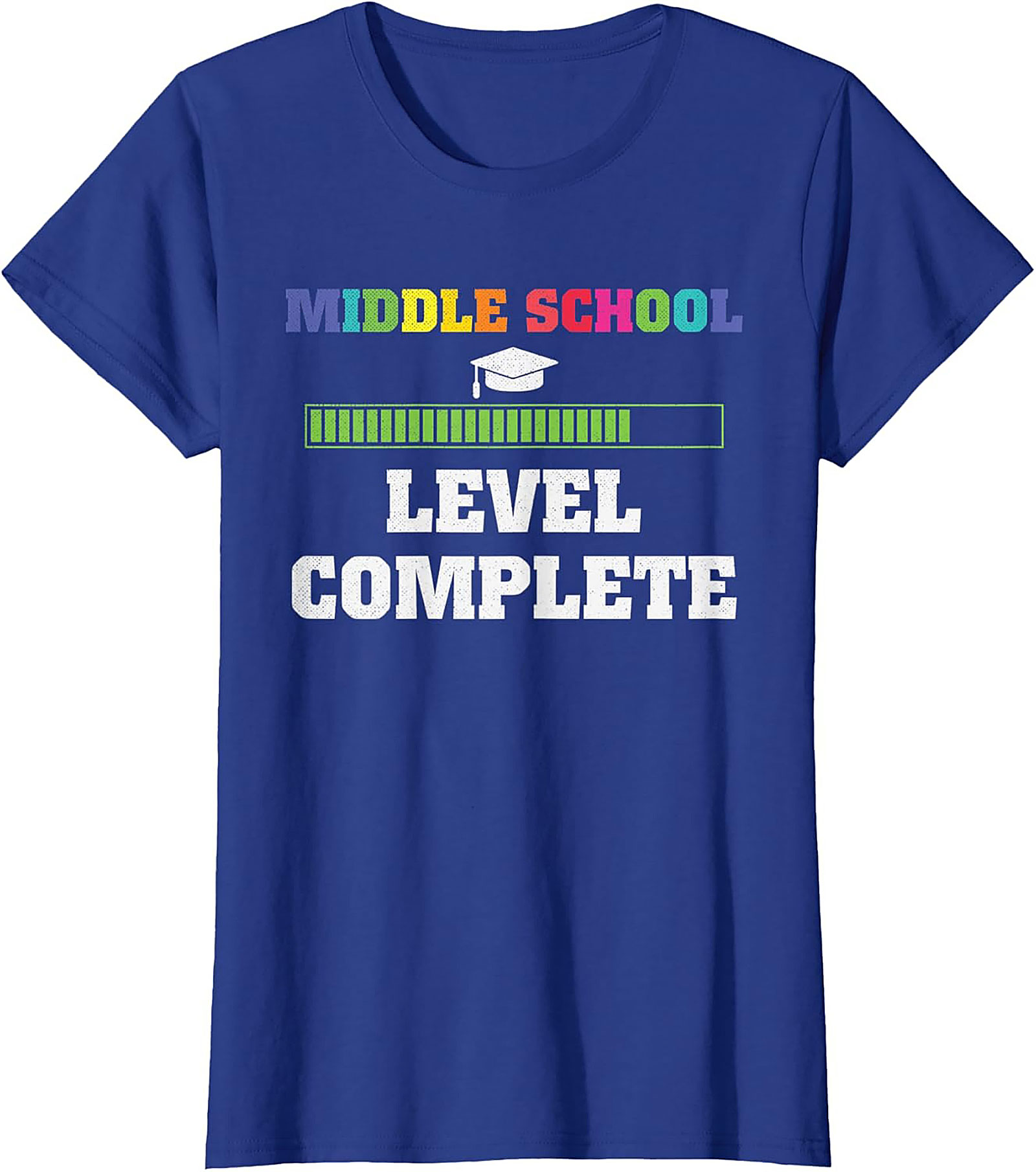 Middle School Graduation Graphic Tee | Level Complete Funny 8th Grade Shirt