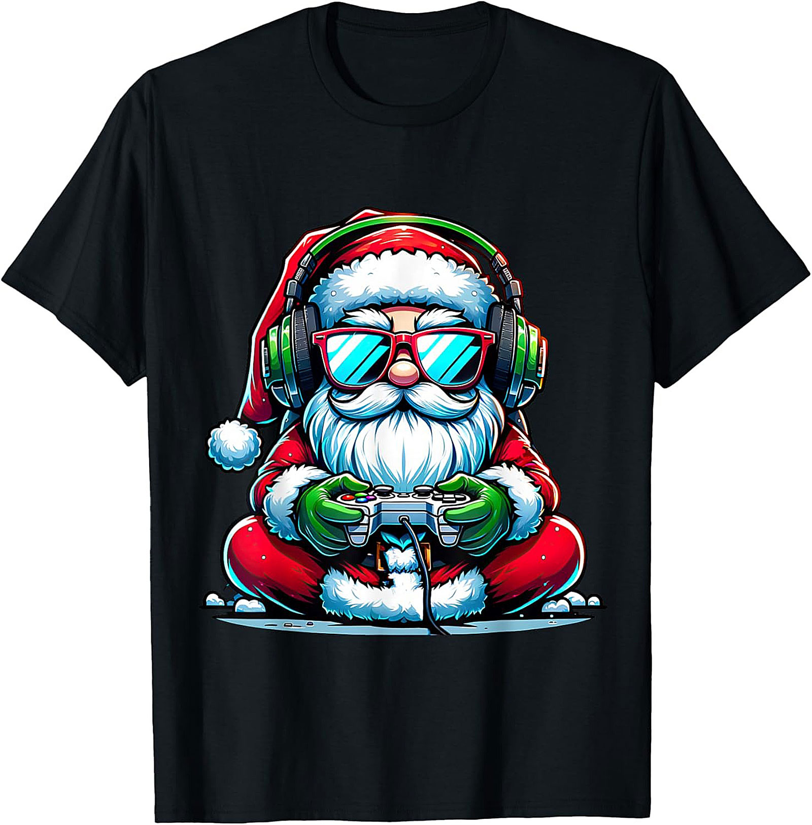 Gamer Santa T-shirt | Funny Christmas Gaming Graphic Tee