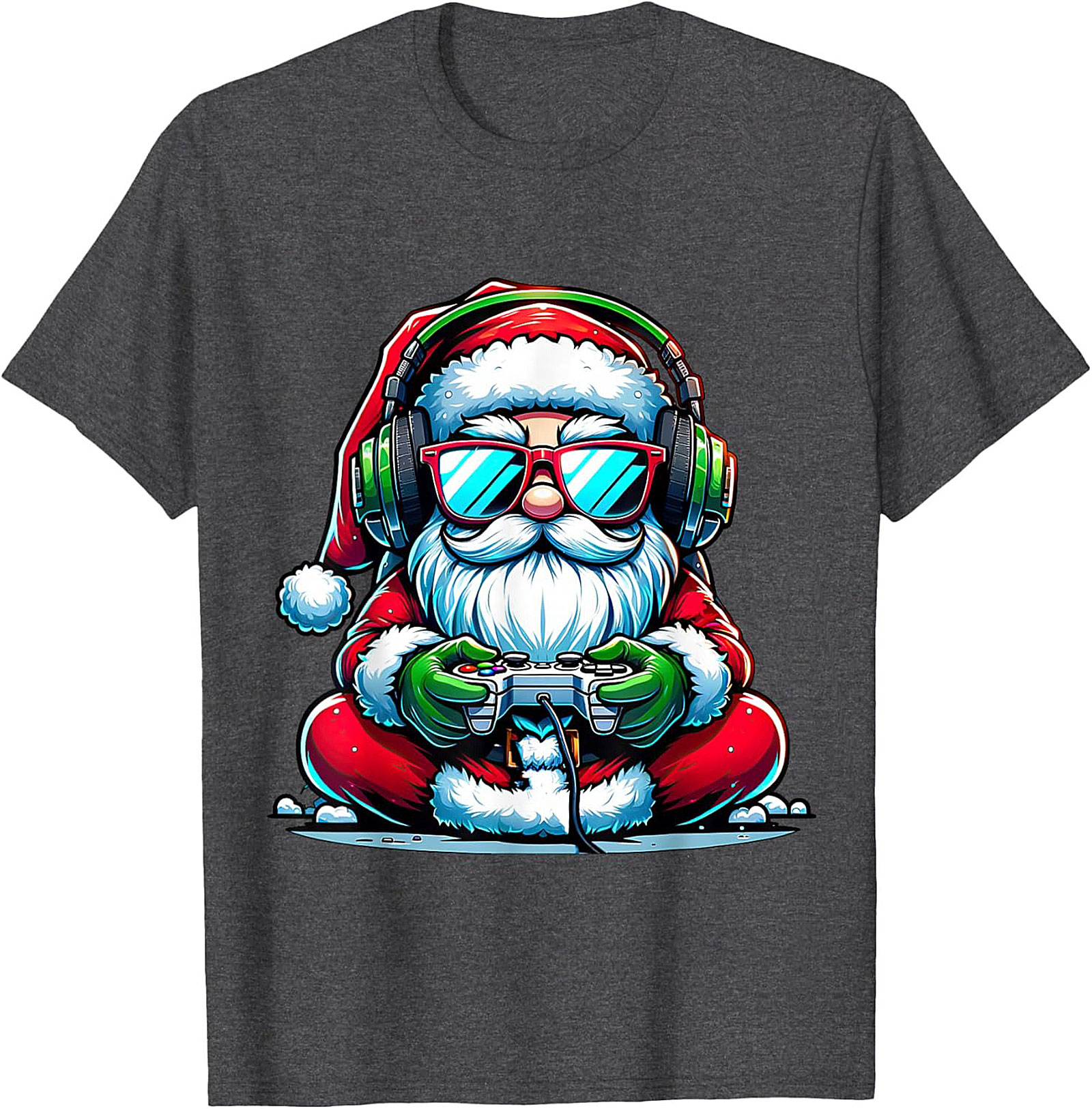Gamer Santa T-shirt | Funny Christmas Gaming Graphic Tee