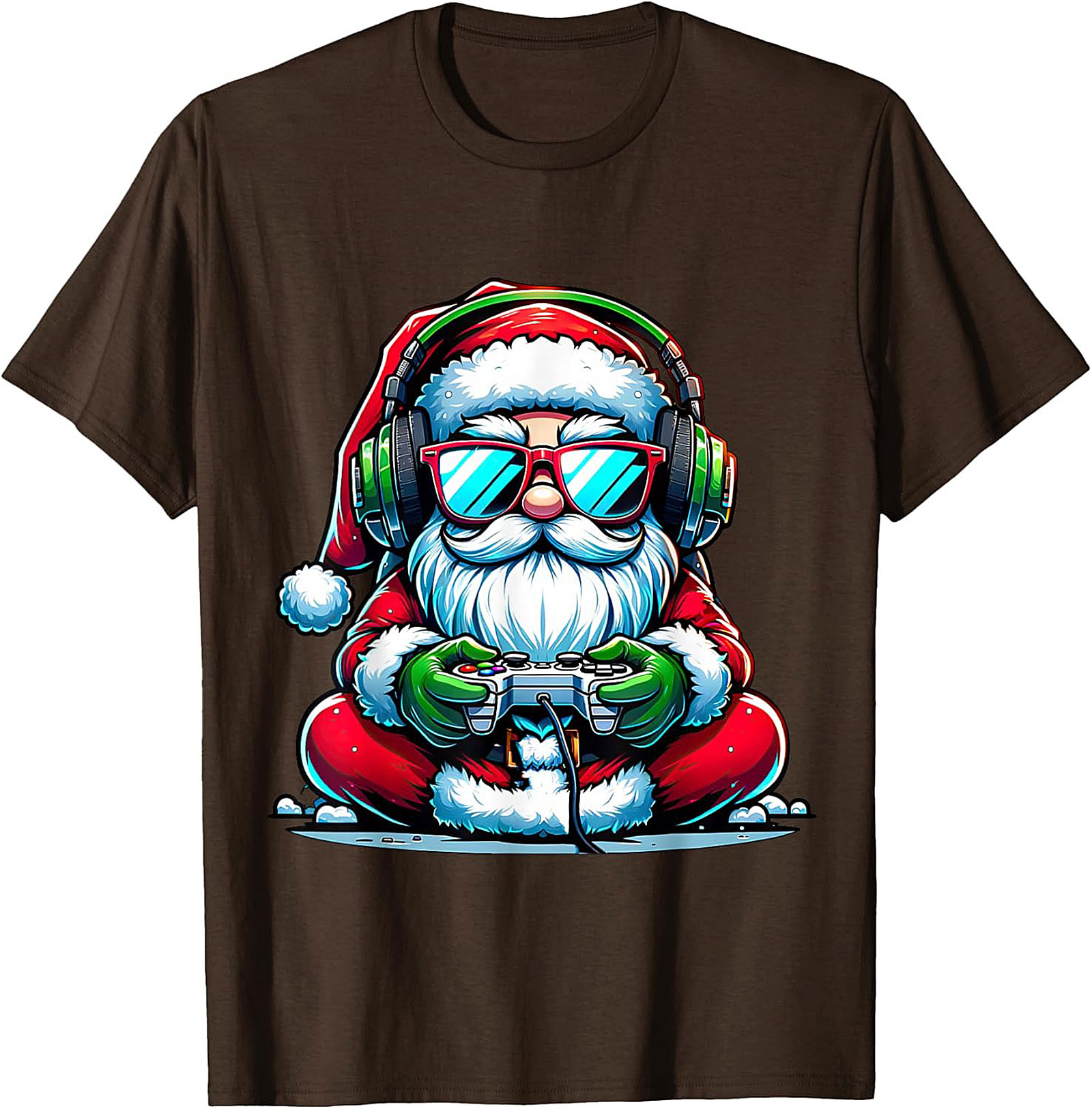 Gamer Santa T-shirt | Funny Christmas Gaming Graphic Tee