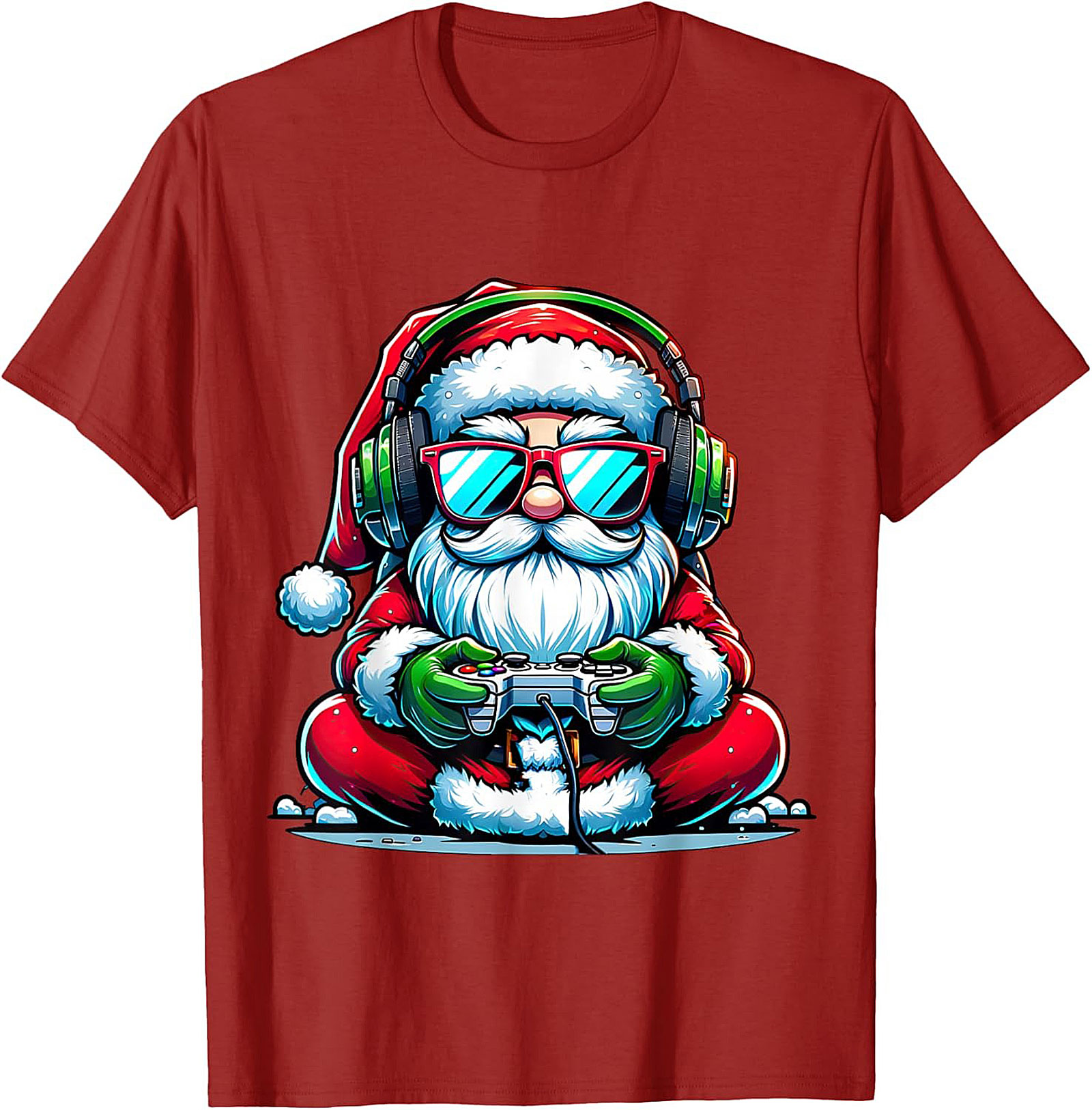 Gamer Santa T-shirt | Funny Christmas Gaming Graphic Tee