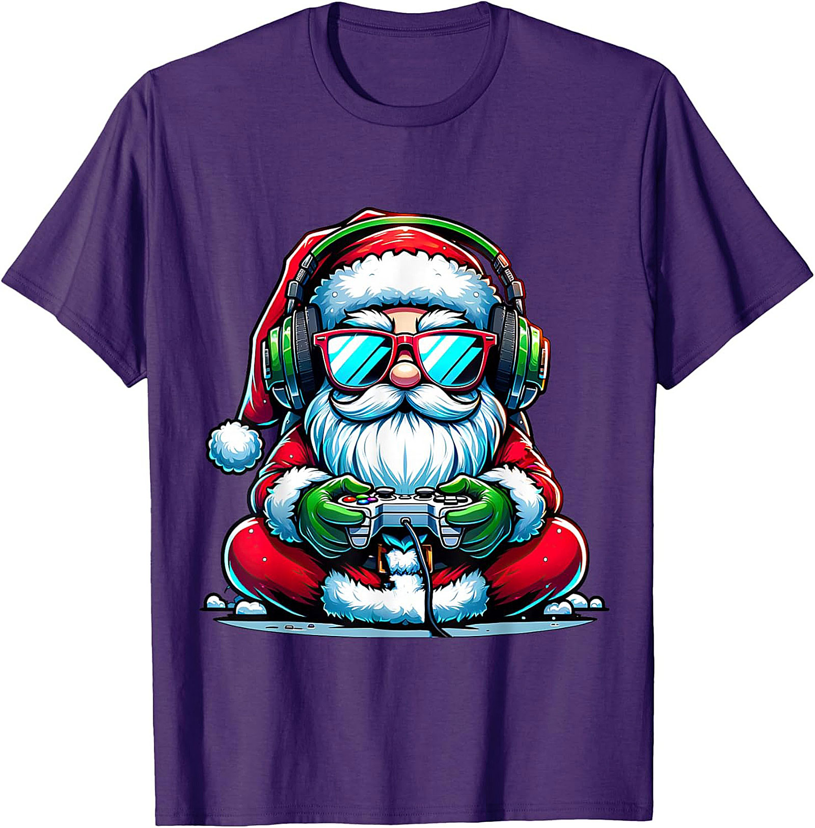 Gamer Santa T-shirt | Funny Christmas Gaming Graphic Tee