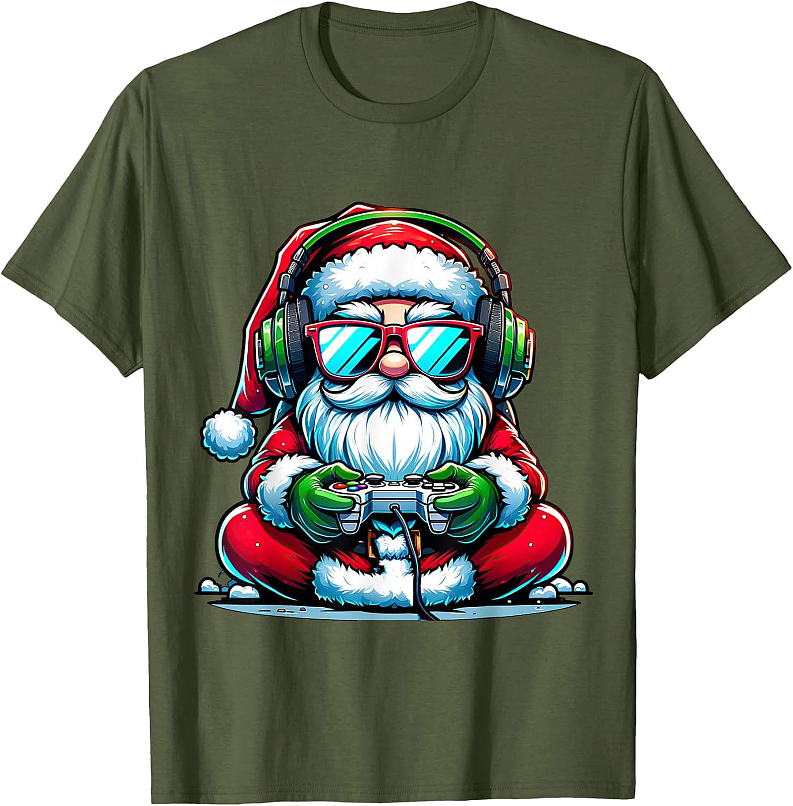 Gamer Santa T-shirt | Funny Christmas Gaming Graphic Tee