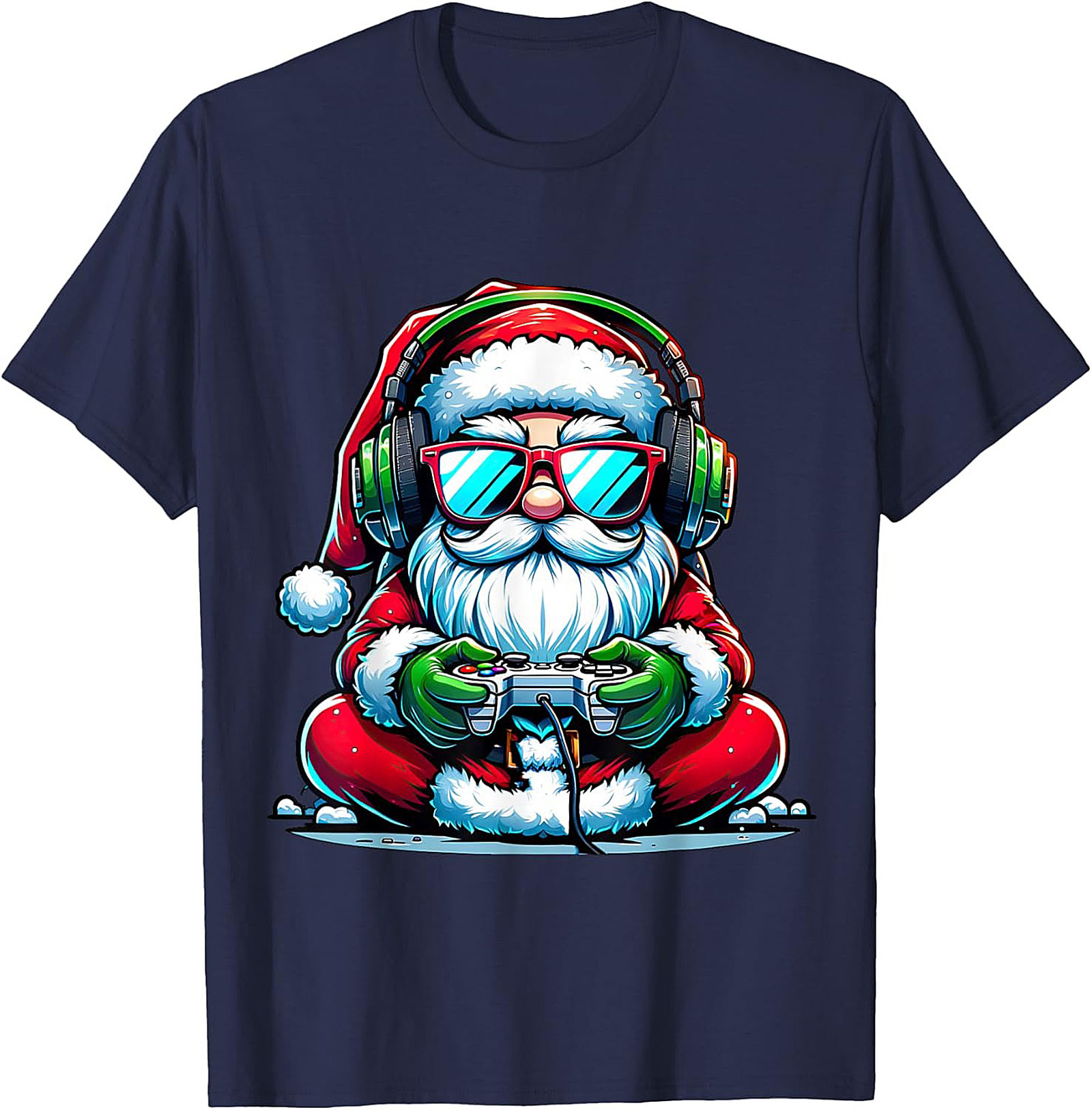 Gamer Santa T-shirt | Funny Christmas Gaming Graphic Tee