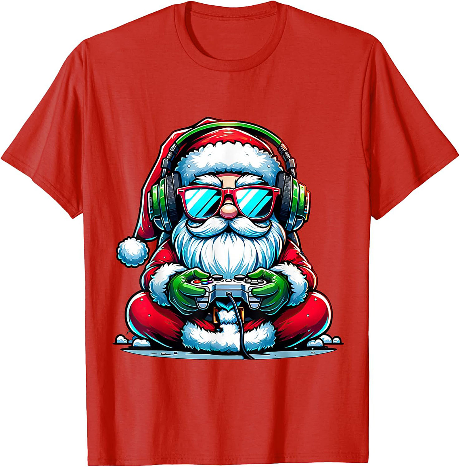 Gamer Santa T-shirt | Funny Christmas Gaming Graphic Tee