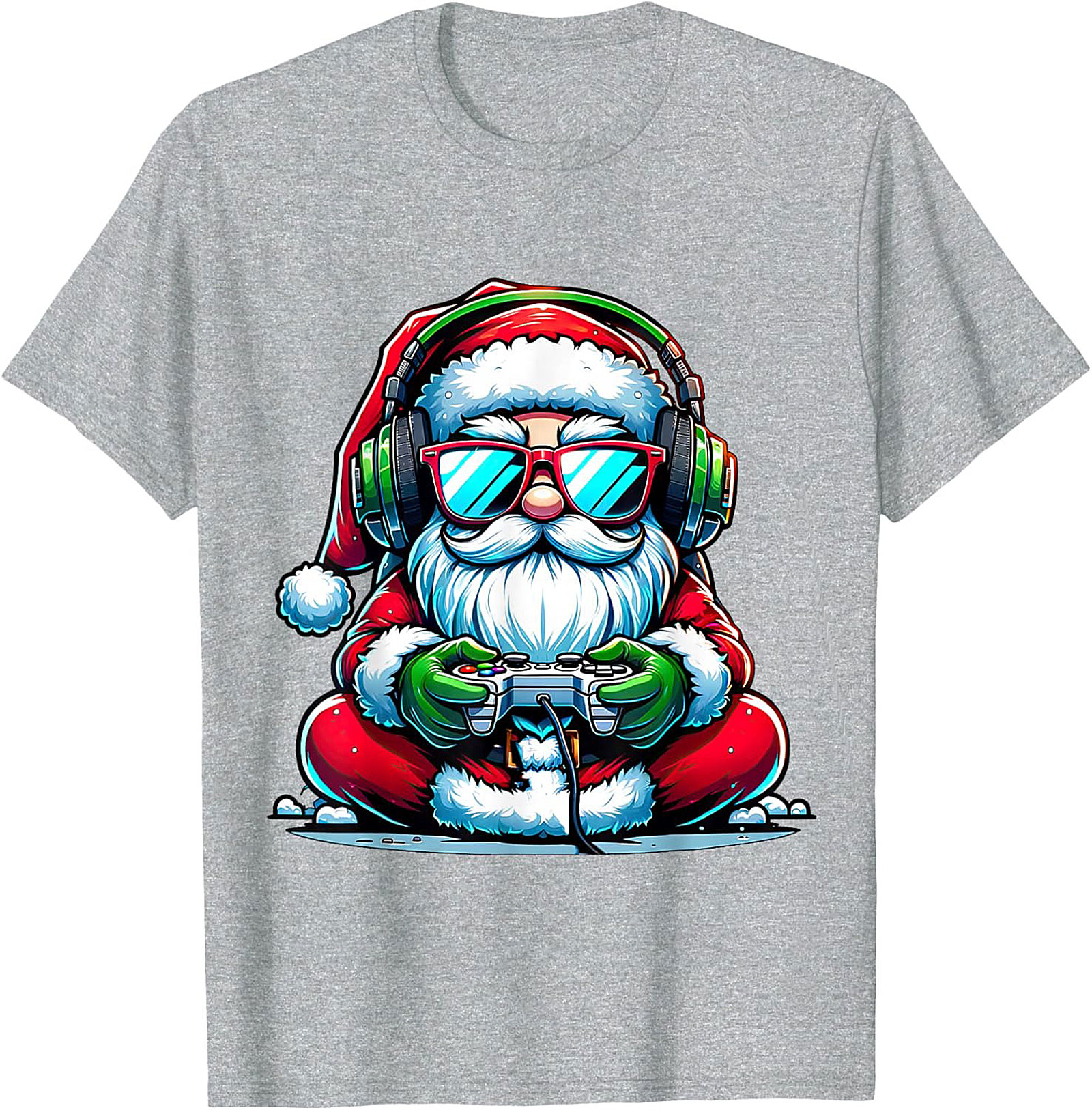Gamer Santa T-shirt | Funny Christmas Gaming Graphic Tee