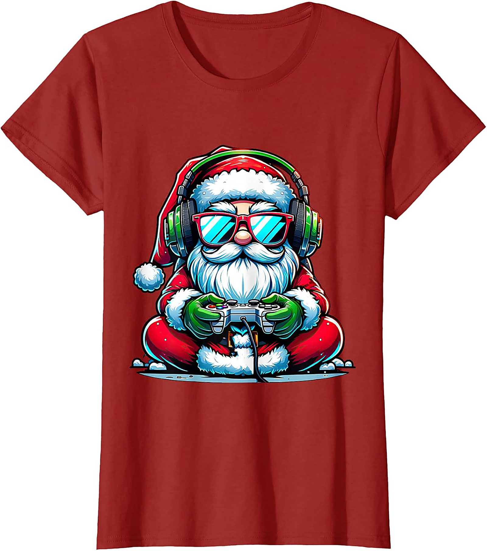 Gamer Santa T-shirt | Funny Christmas Gaming Graphic Tee