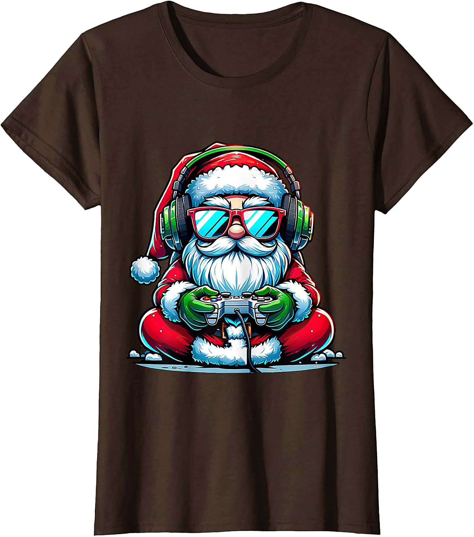 Gamer Santa T-shirt | Funny Christmas Gaming Graphic Tee
