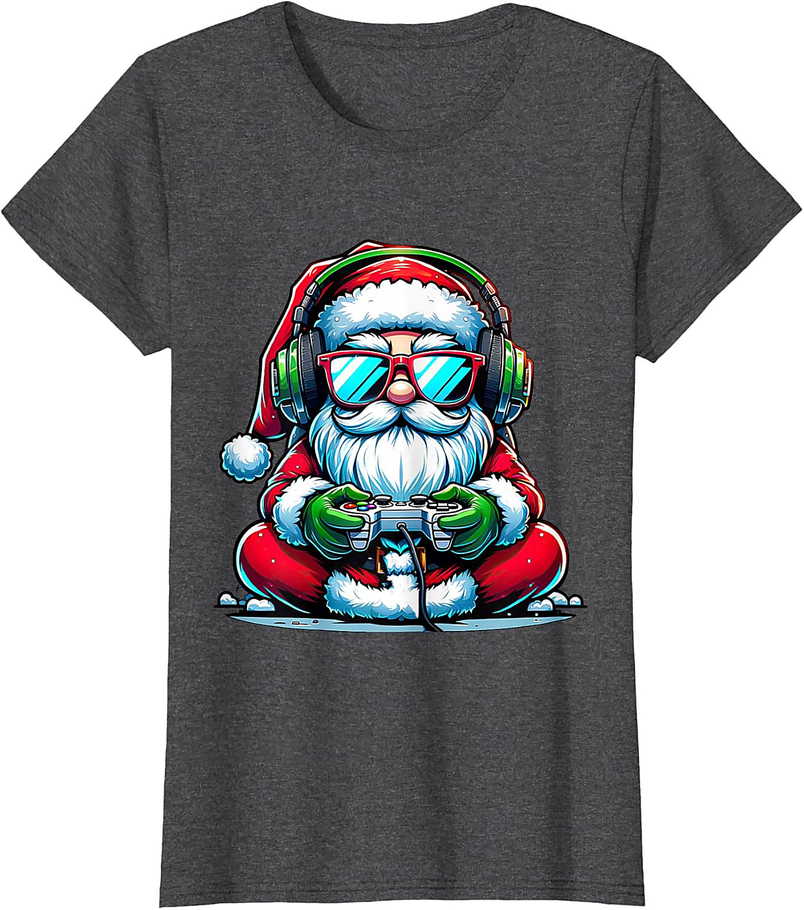 Gamer Santa T-shirt | Funny Christmas Gaming Graphic Tee