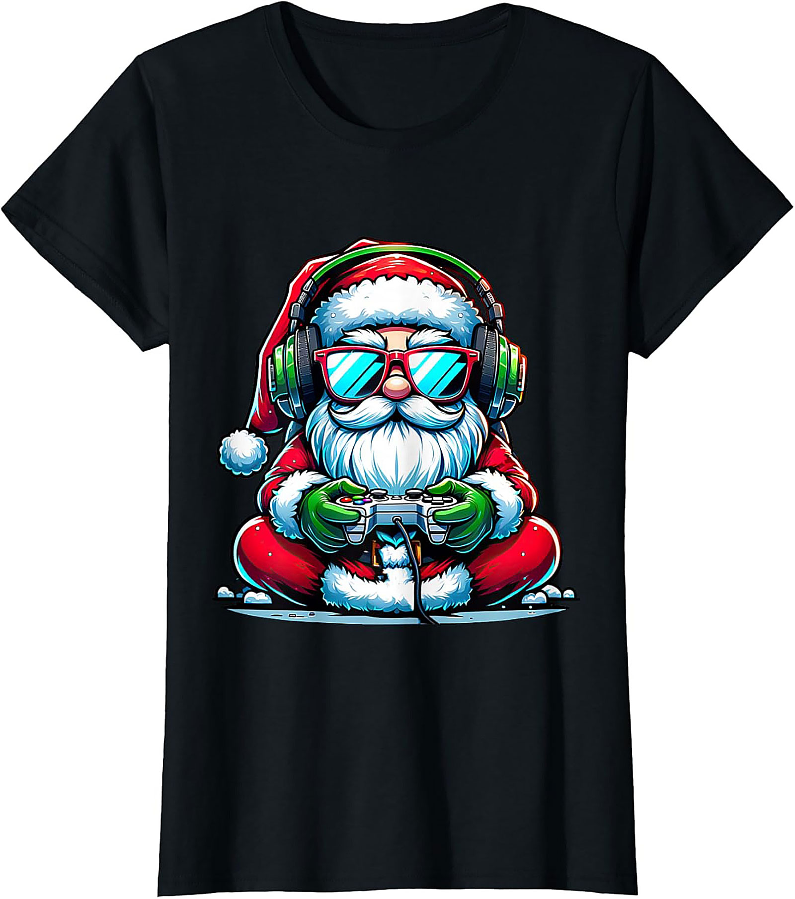 Gamer Santa T-shirt | Funny Christmas Gaming Graphic Tee