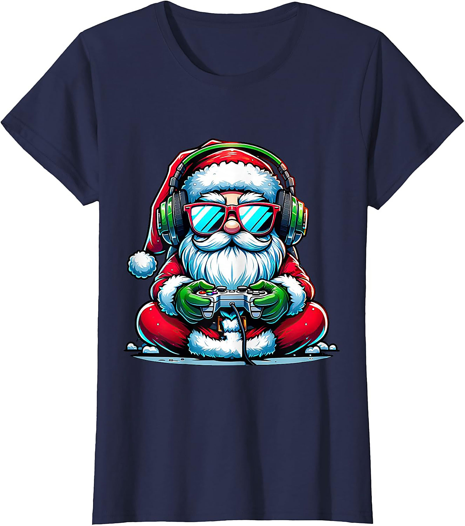 Gamer Santa T-shirt | Funny Christmas Gaming Graphic Tee